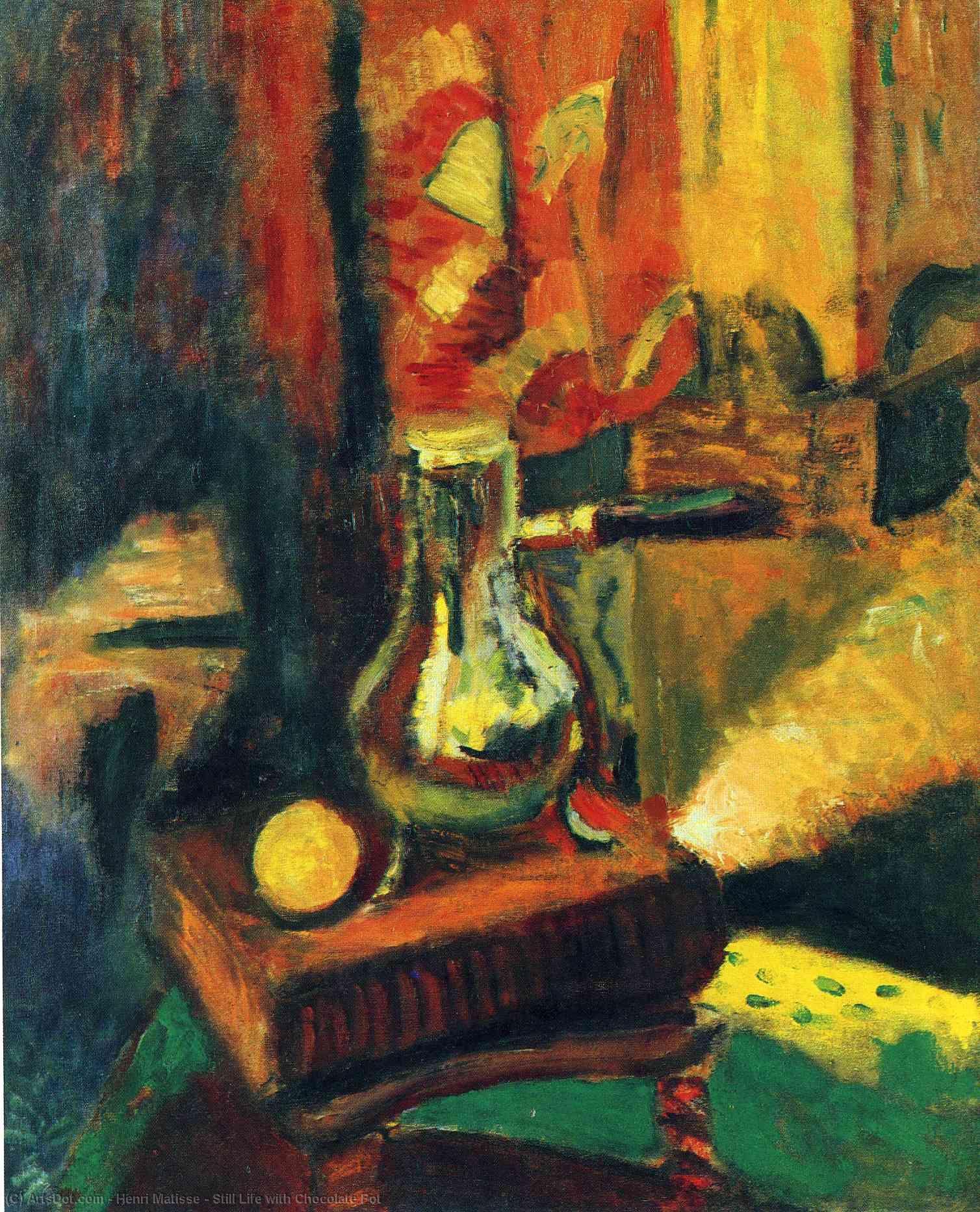WikiOO.org - Encyclopedia of Fine Arts - Maľba, Artwork Henri Matisse - Still Life with Chocolate Pot