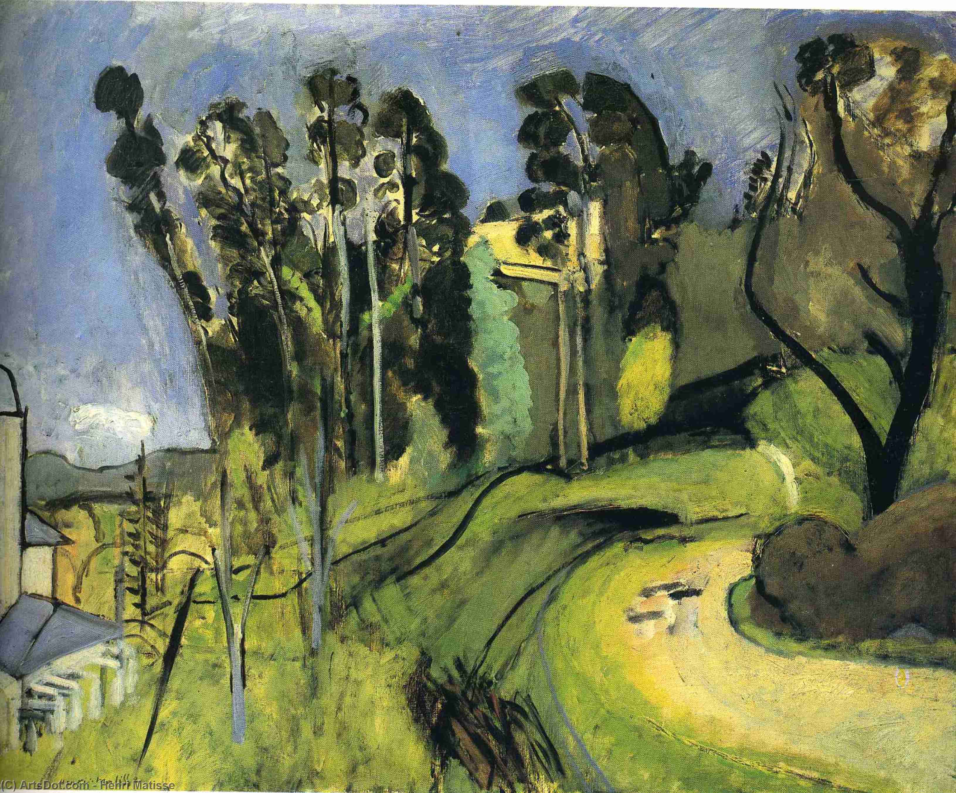 Wikoo.org - موسوعة الفنون الجميلة - اللوحة، العمل الفني Henri Matisse - Montalban, Landscape