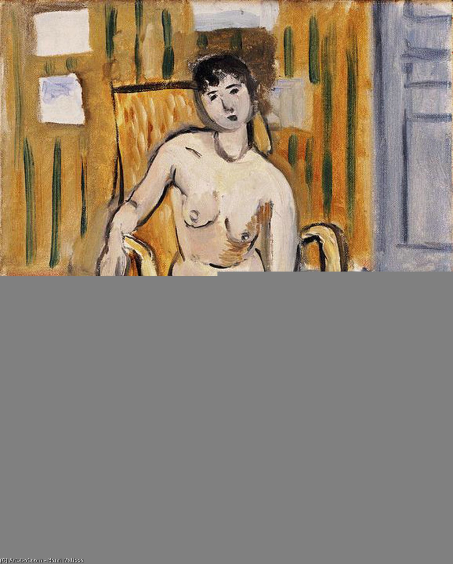 Wikioo.org - Die Enzyklopädie bildender Kunst - Malerei, Kunstwerk von Henri Matisse - sitzend figur bräune  Gelass