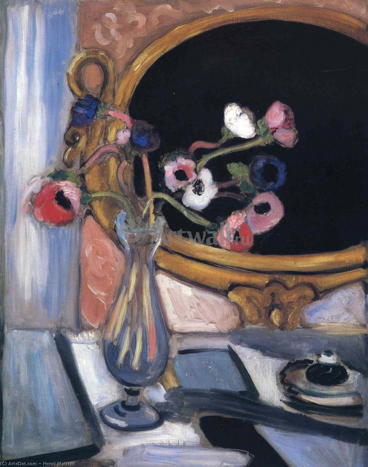 Wikioo.org - Bách khoa toàn thư về mỹ thuật - Vẽ tranh, Tác phẩm nghệ thuật Henri Matisse - Anemone and Mirror