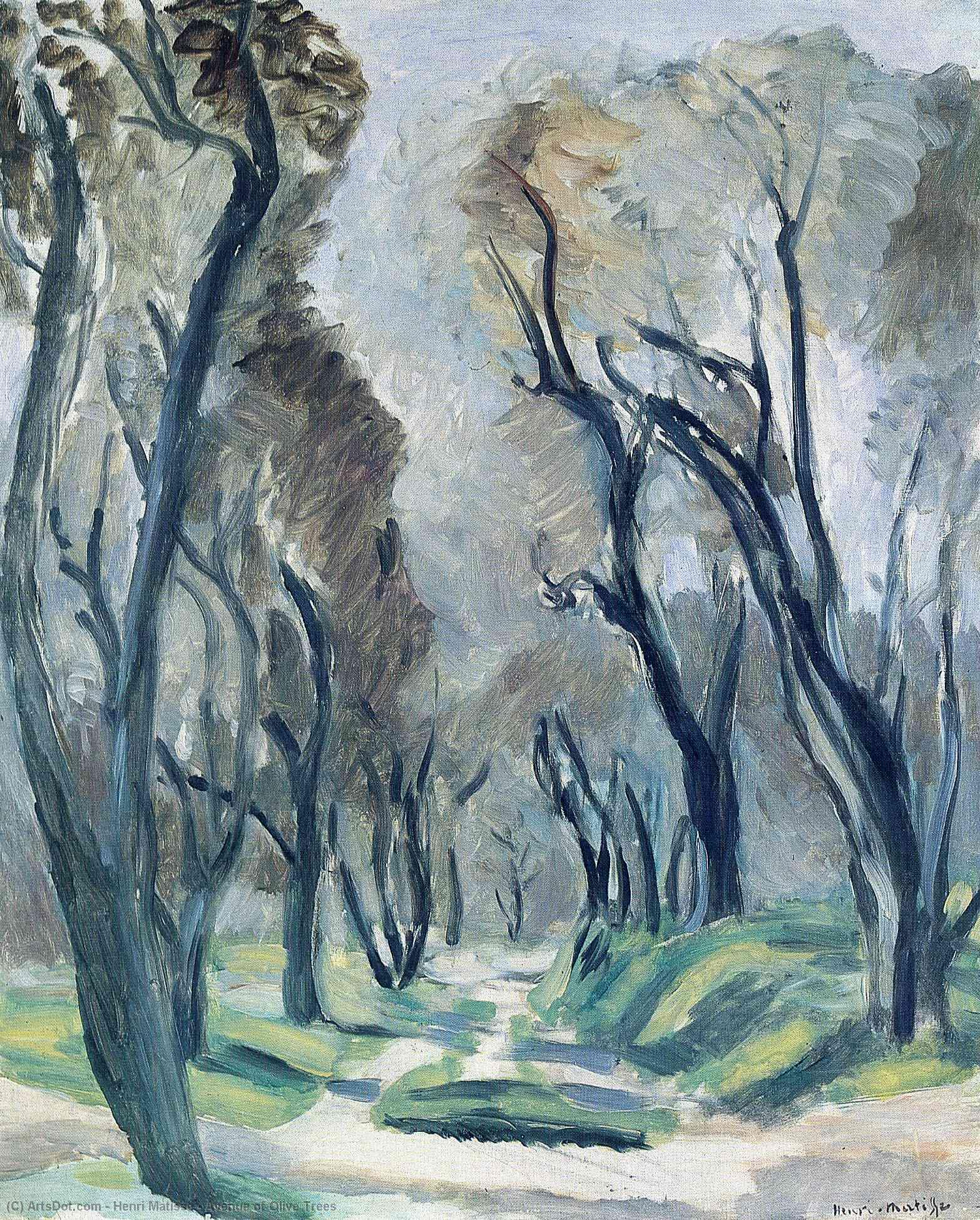 Wikoo.org - موسوعة الفنون الجميلة - اللوحة، العمل الفني Henri Matisse - Avenue of Olive Trees