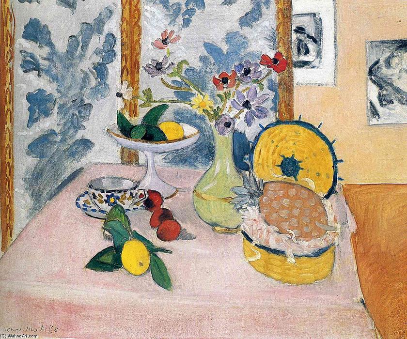 Wikoo.org - موسوعة الفنون الجميلة - اللوحة، العمل الفني Henri Matisse - Still Life with Pineapples