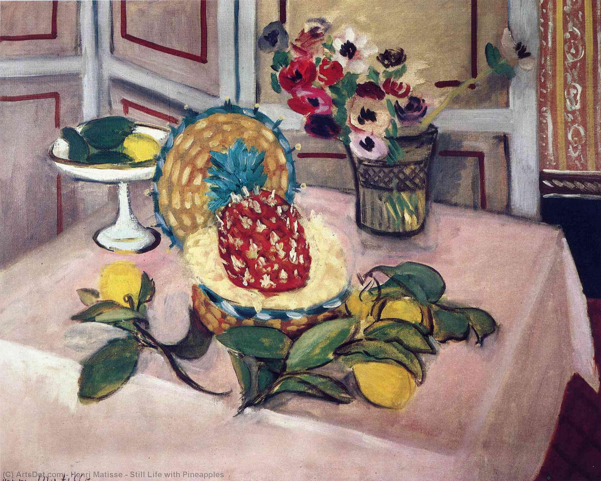 Wikioo.org - Encyklopedia Sztuk Pięknych - Malarstwo, Grafika Henri Matisse - Still Life with Pineapples