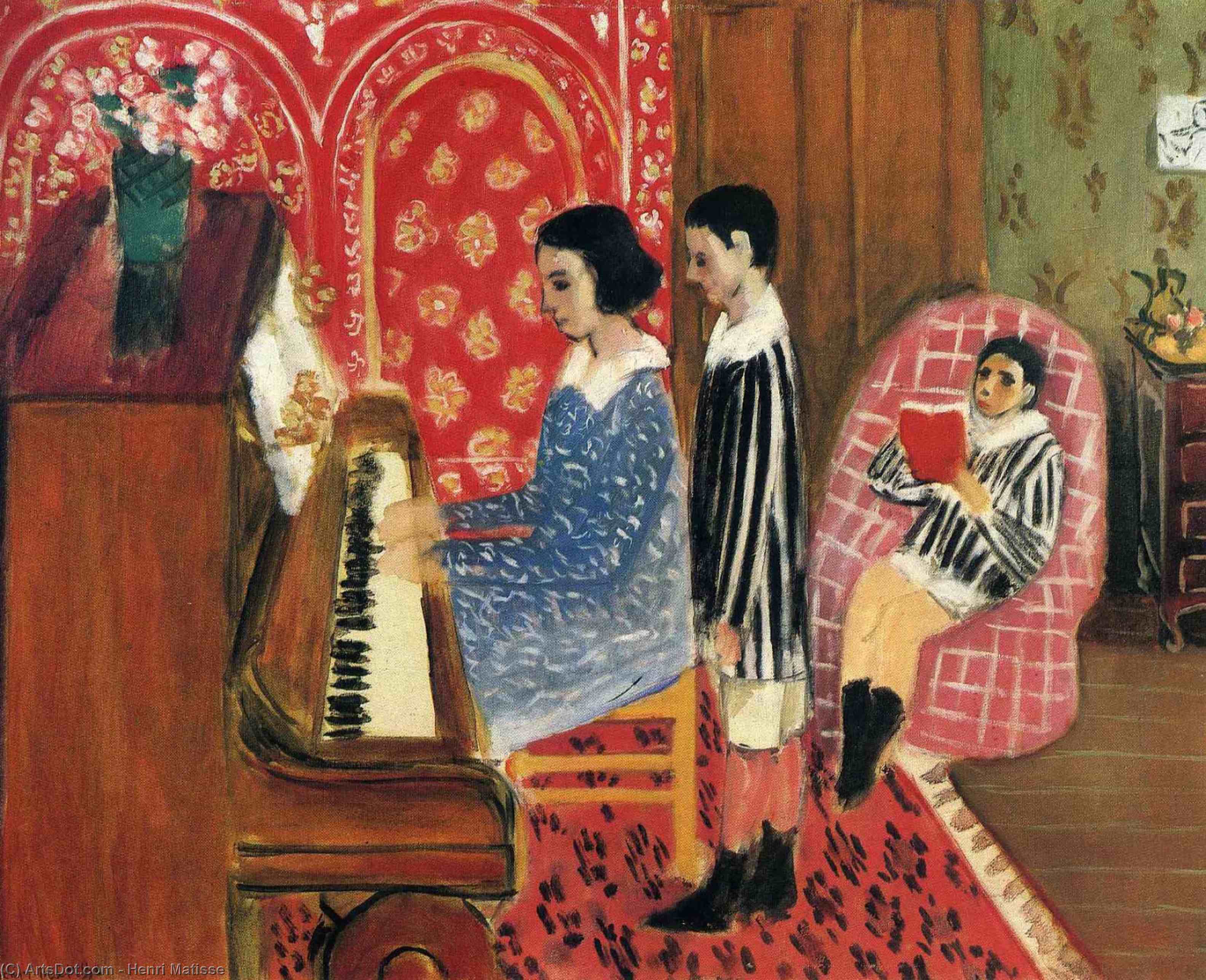 Wikioo.org - The Encyclopedia of Fine Arts - Painting, Artwork by Henri Matisse - The Piano Lesson