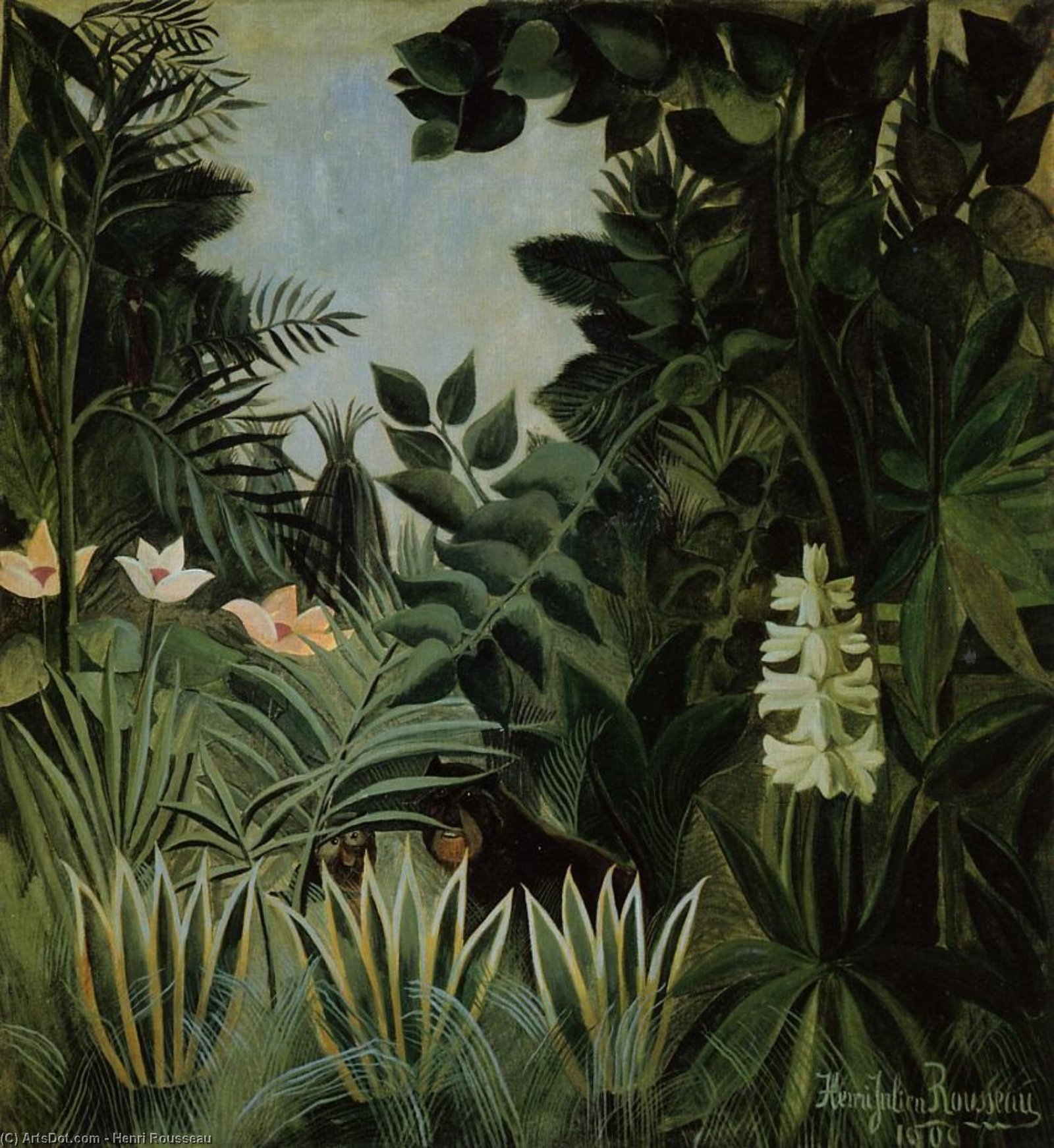 Wikioo.org - The Encyclopedia of Fine Arts - Painting, Artwork by Henri Julien Félix Rousseau (Le Douanier) - Exotic Landscape