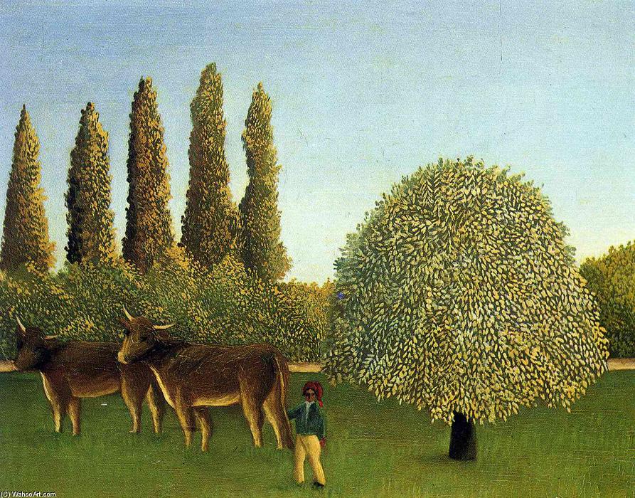 Wikioo.org - Bách khoa toàn thư về mỹ thuật - Vẽ tranh, Tác phẩm nghệ thuật Henri Julien Félix Rousseau (Le Douanier) - In the Fields