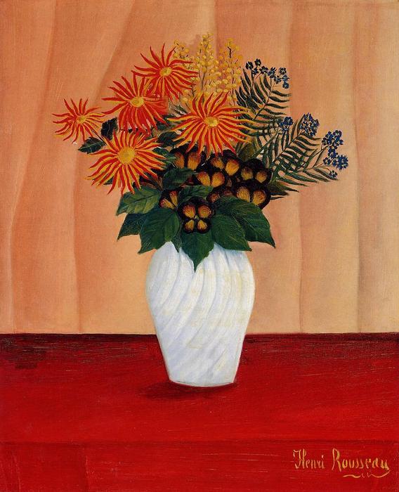 WikiOO.org - Encyclopedia of Fine Arts - Maľba, Artwork Henri Julien Félix Rousseau (Le Douanier) - Bouquet of Flowers