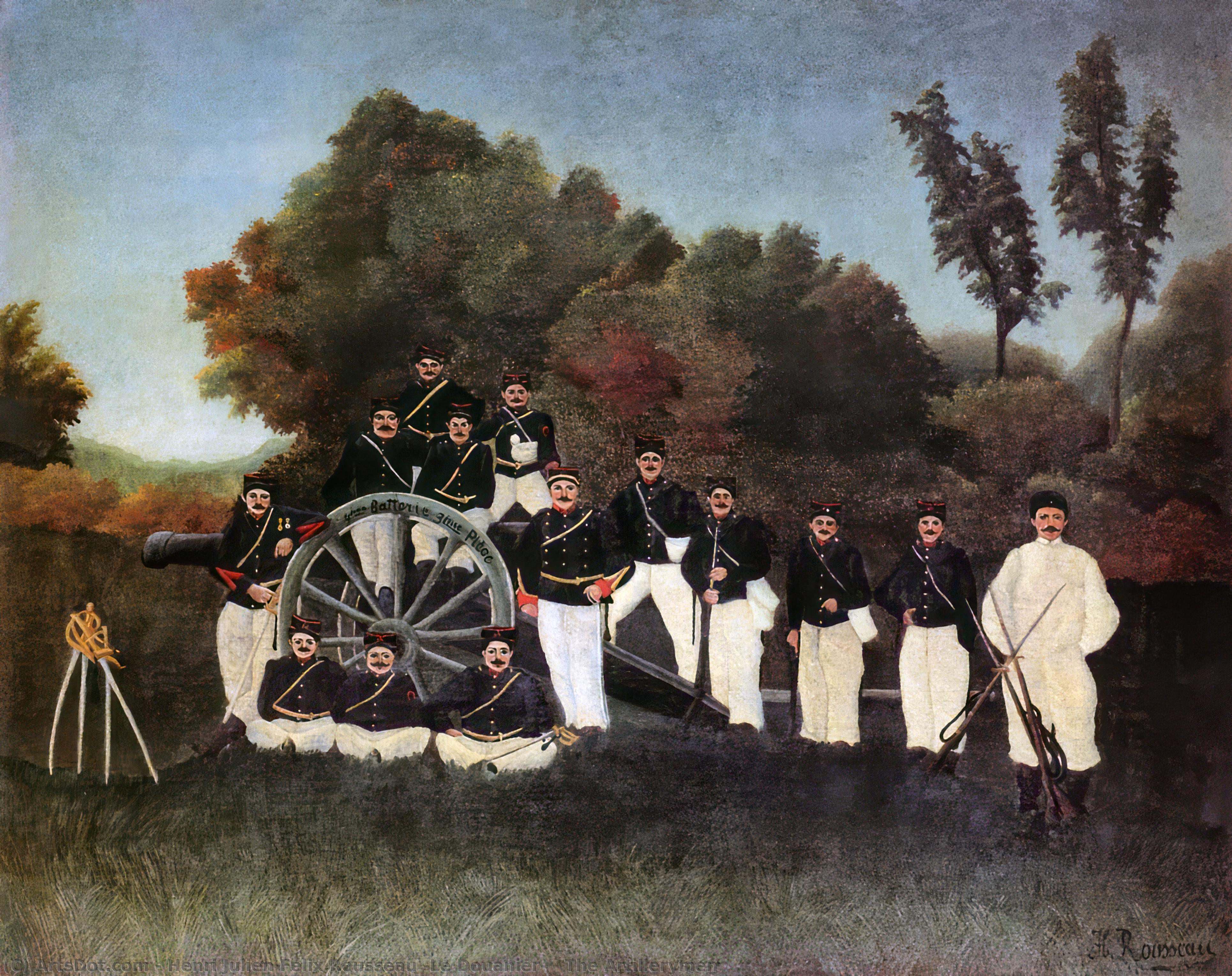 Wikioo.org - The Encyclopedia of Fine Arts - Painting, Artwork by Henri Julien Félix Rousseau (Le Douanier) - The Artillerymen