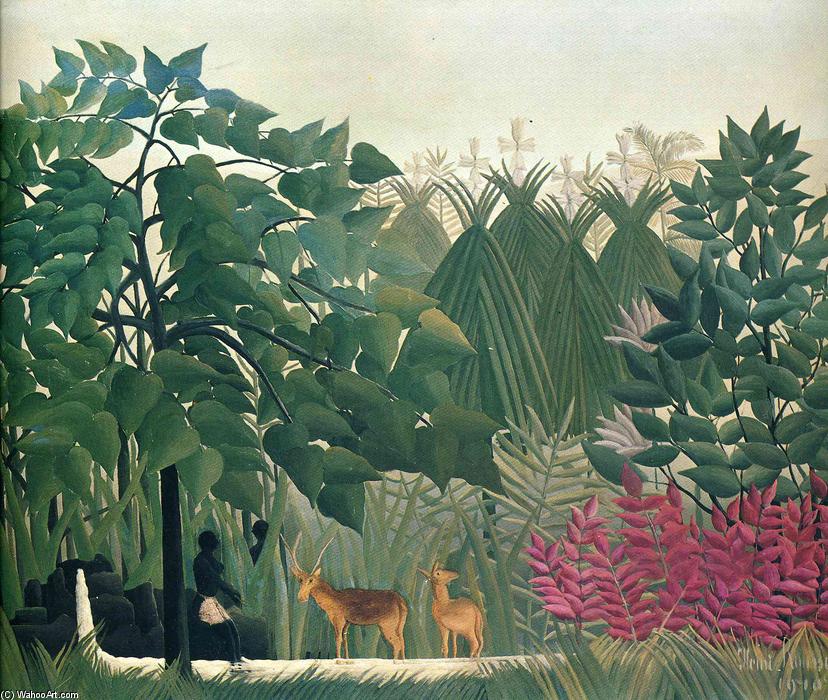 Wikioo.org - The Encyclopedia of Fine Arts - Painting, Artwork by Henri Julien Félix Rousseau (Le Douanier) - The Waterfall