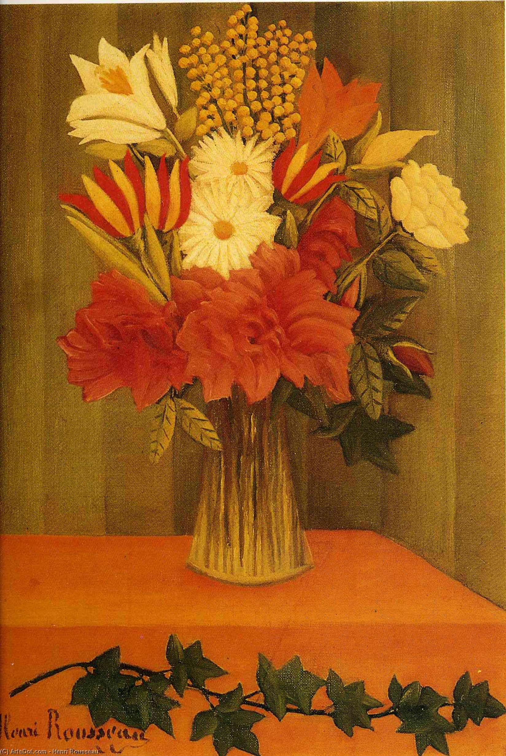 Wikioo.org – L'Encyclopédie des Beaux Arts - Peinture, Oeuvre de Henri Julien Félix Rousseau (Le Douanier) - vase de fleurs