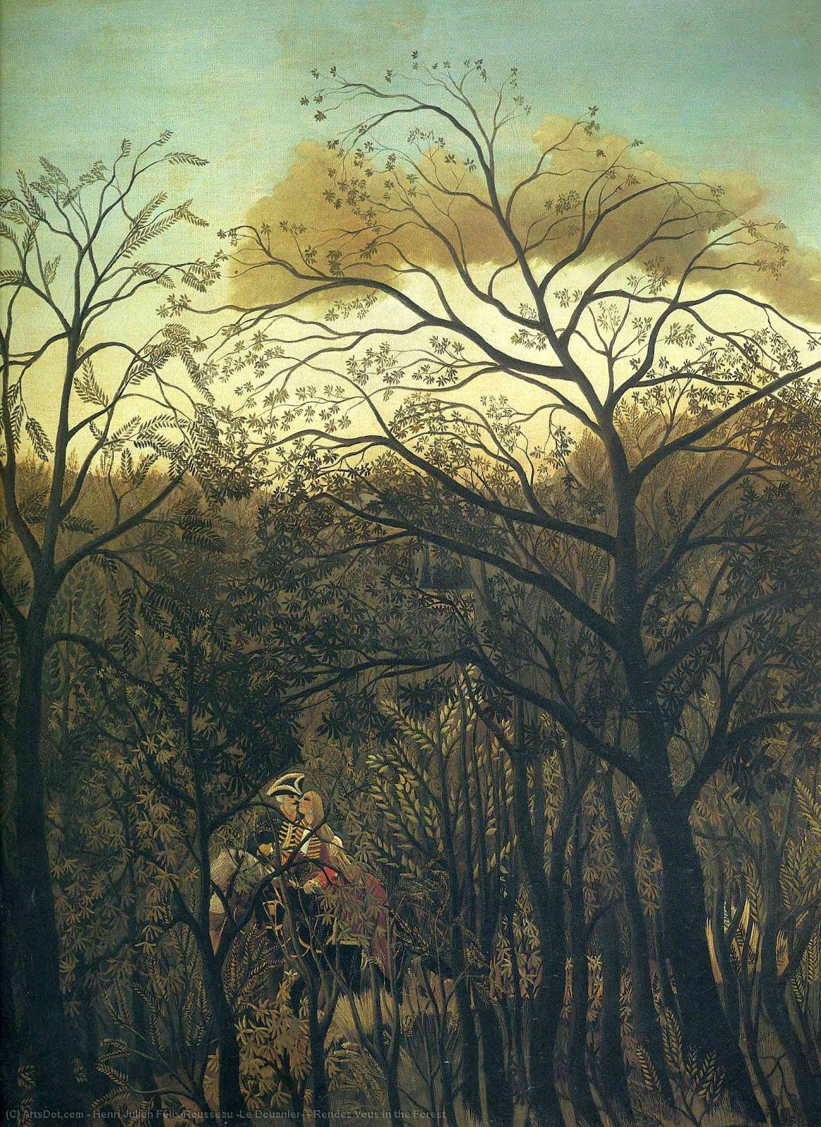 Wikioo.org - The Encyclopedia of Fine Arts - Painting, Artwork by Henri Julien Félix Rousseau (Le Douanier) - Rendez Vous in the Forest