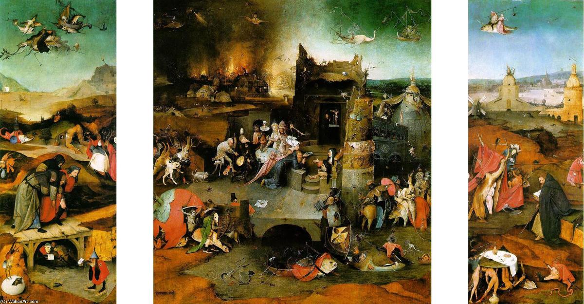 Wikioo.org – L'Enciclopedia delle Belle Arti - Pittura, Opere di Hieronymus Bosch - Trittico : il tentazione di san . Anthony