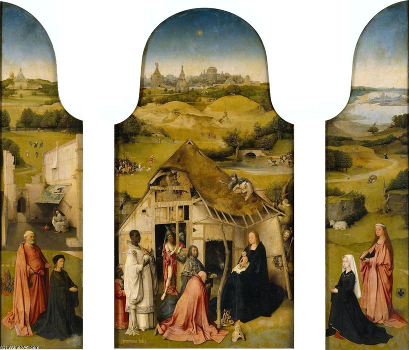 Wikioo.org – La Enciclopedia de las Bellas Artes - Pintura, Obras de arte de Hieronymus Bosch - el adoración de magos
