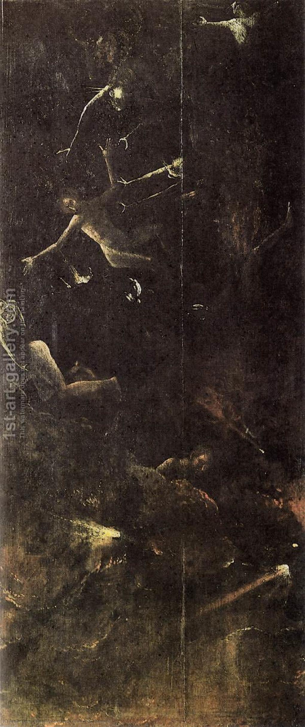 Wikioo.org – L'Encyclopédie des Beaux Arts - Peinture, Oeuvre de Hieronymus Bosch - chute de maudit