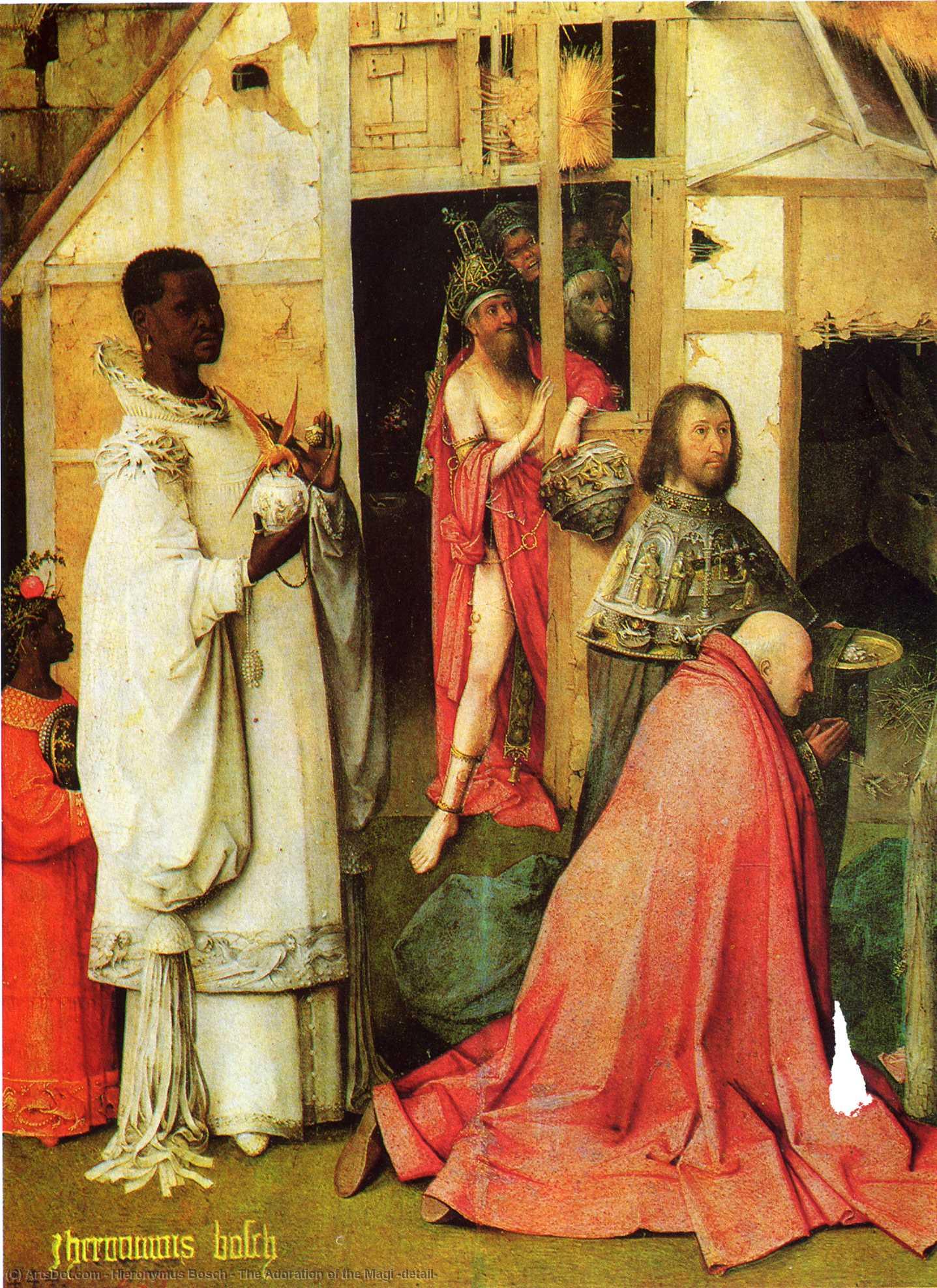WikiOO.org - دایره المعارف هنرهای زیبا - نقاشی، آثار هنری Hieronymus Bosch - The Adoration of the Magi (detail)