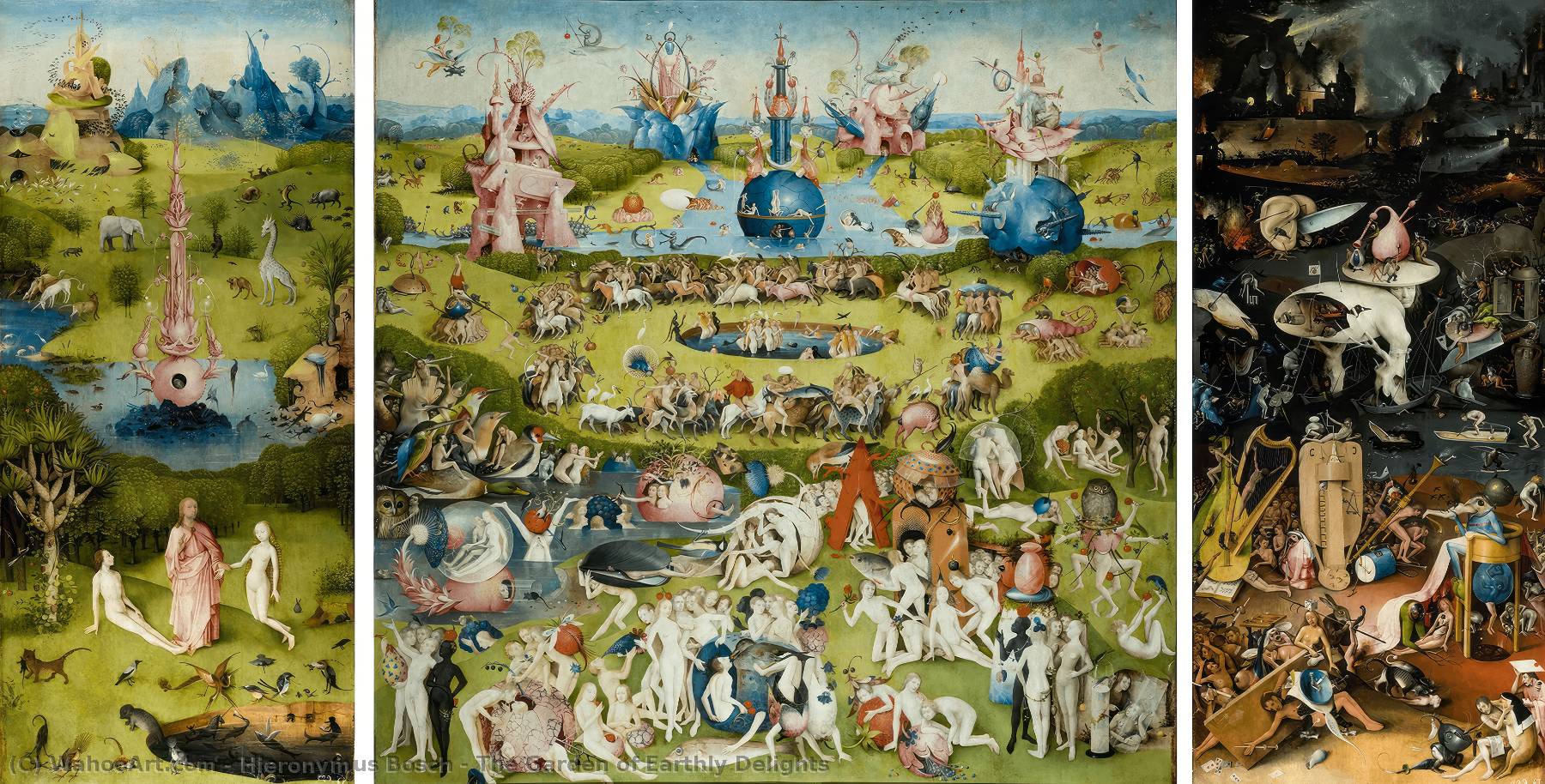 WikiOO.org - Encyclopedia of Fine Arts - Maalaus, taideteos Hieronymus Bosch - The Garden of Earthly Delights