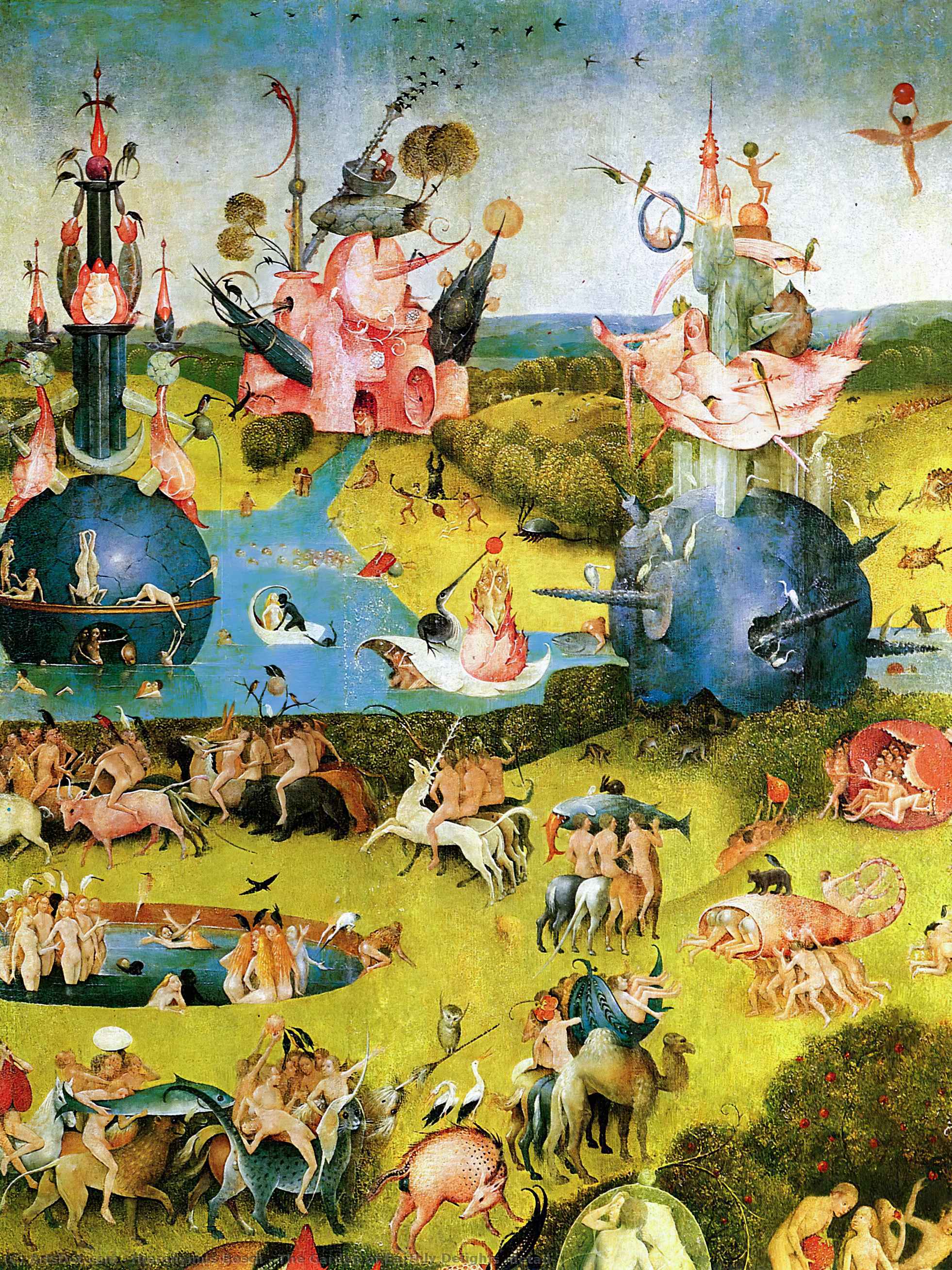 WikiOO.org - 百科事典 - 絵画、アートワーク Hieronymus Bosch - 庭 of Earthly 楽しみ ( 細部 )
