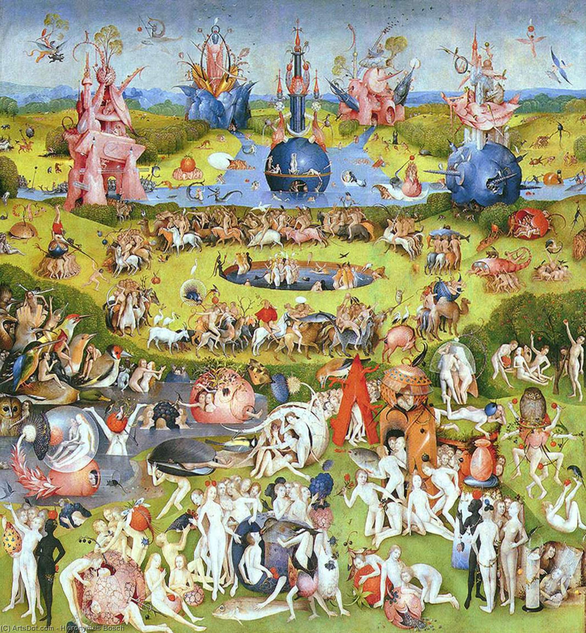 Wikioo.org - The Encyclopedia of Fine Arts - Painting, Artwork by Hieronymus Bosch - The Garden of Earthly Delights (detail) (12)