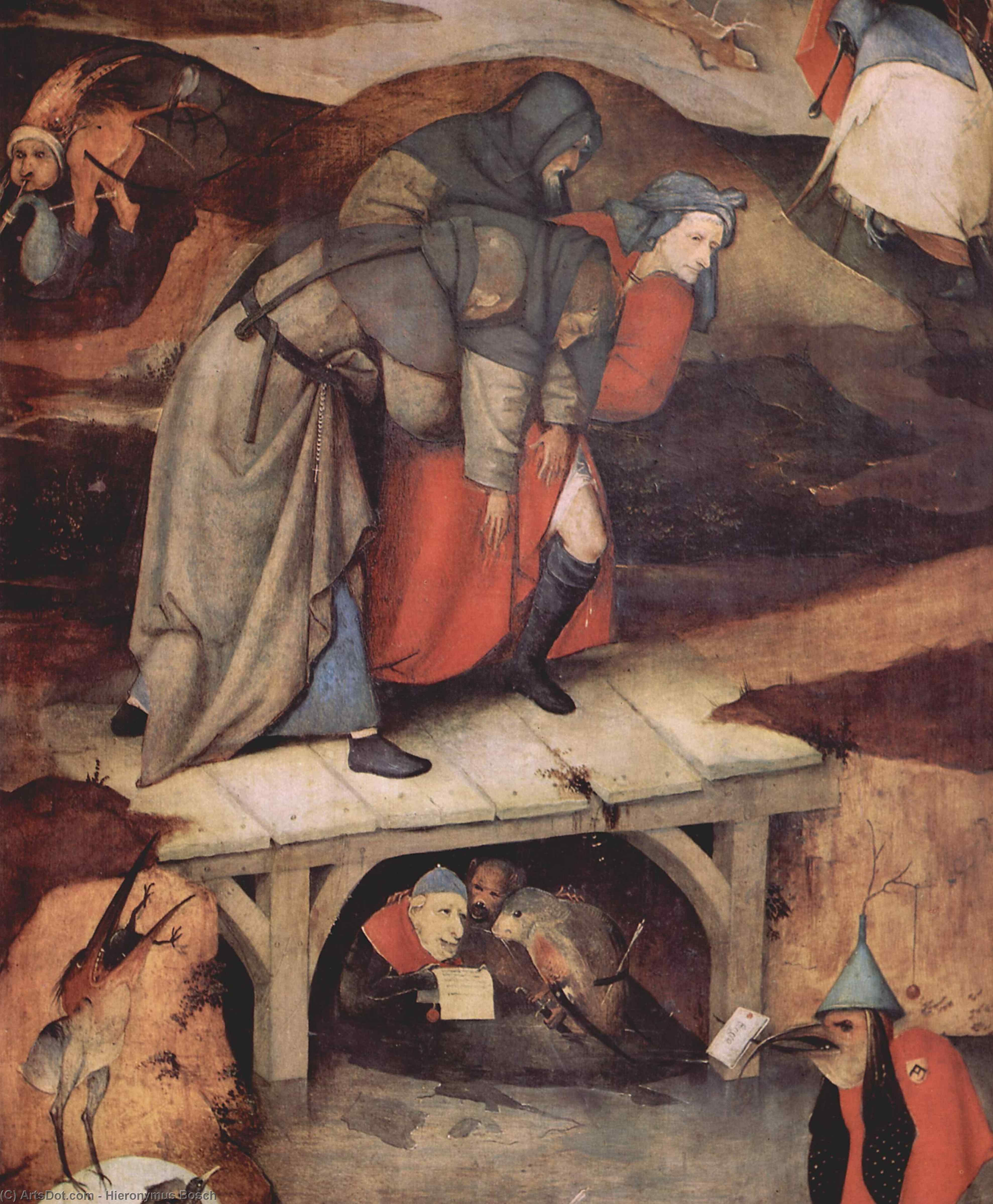 Wikioo.org – La Enciclopedia de las Bellas Artes - Pintura, Obras de arte de Hieronymus Bosch - el la tentación de san Antonio  Detalle