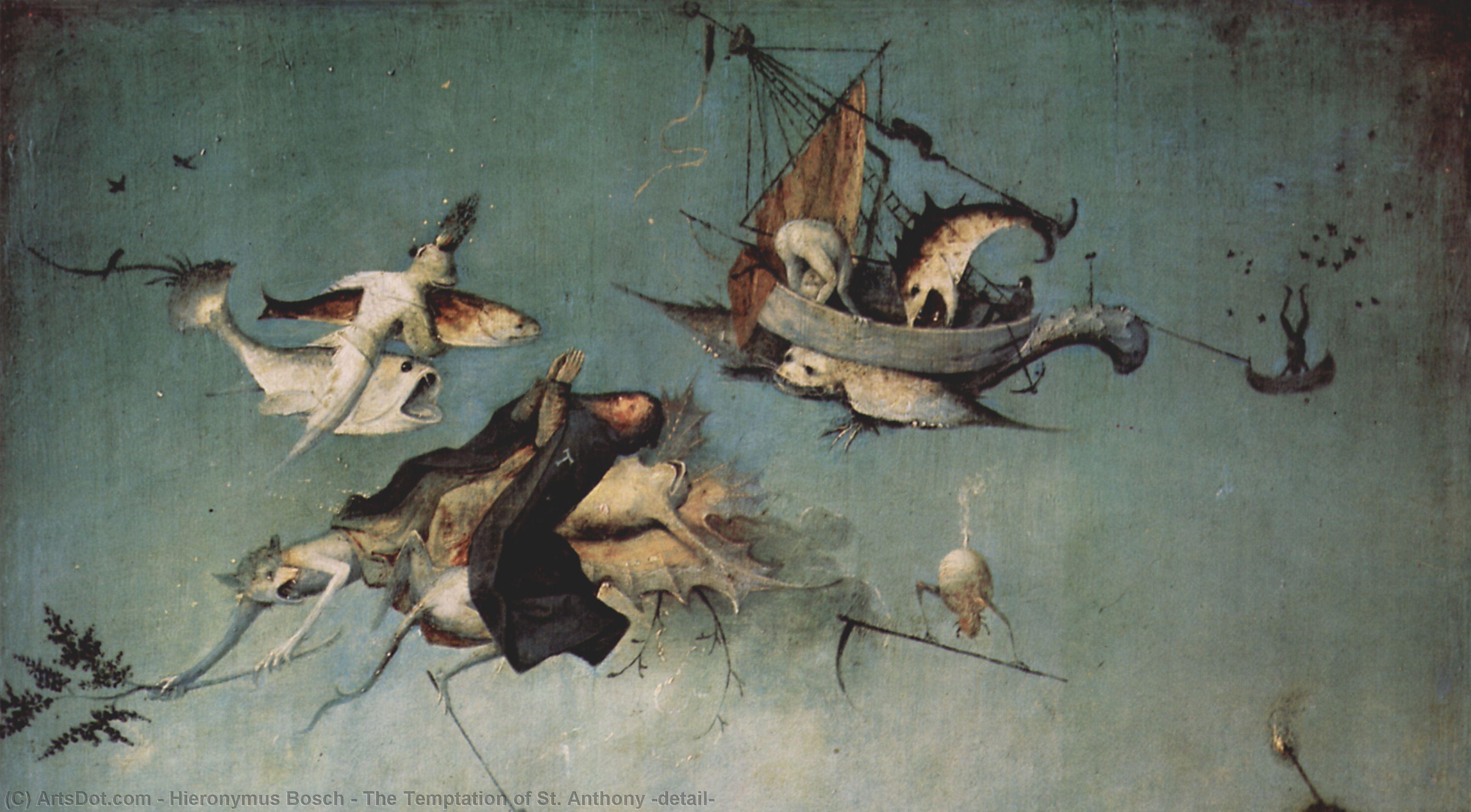 Wikoo.org - موسوعة الفنون الجميلة - اللوحة، العمل الفني Hieronymus Bosch - The Temptation of St. Anthony (detail)
