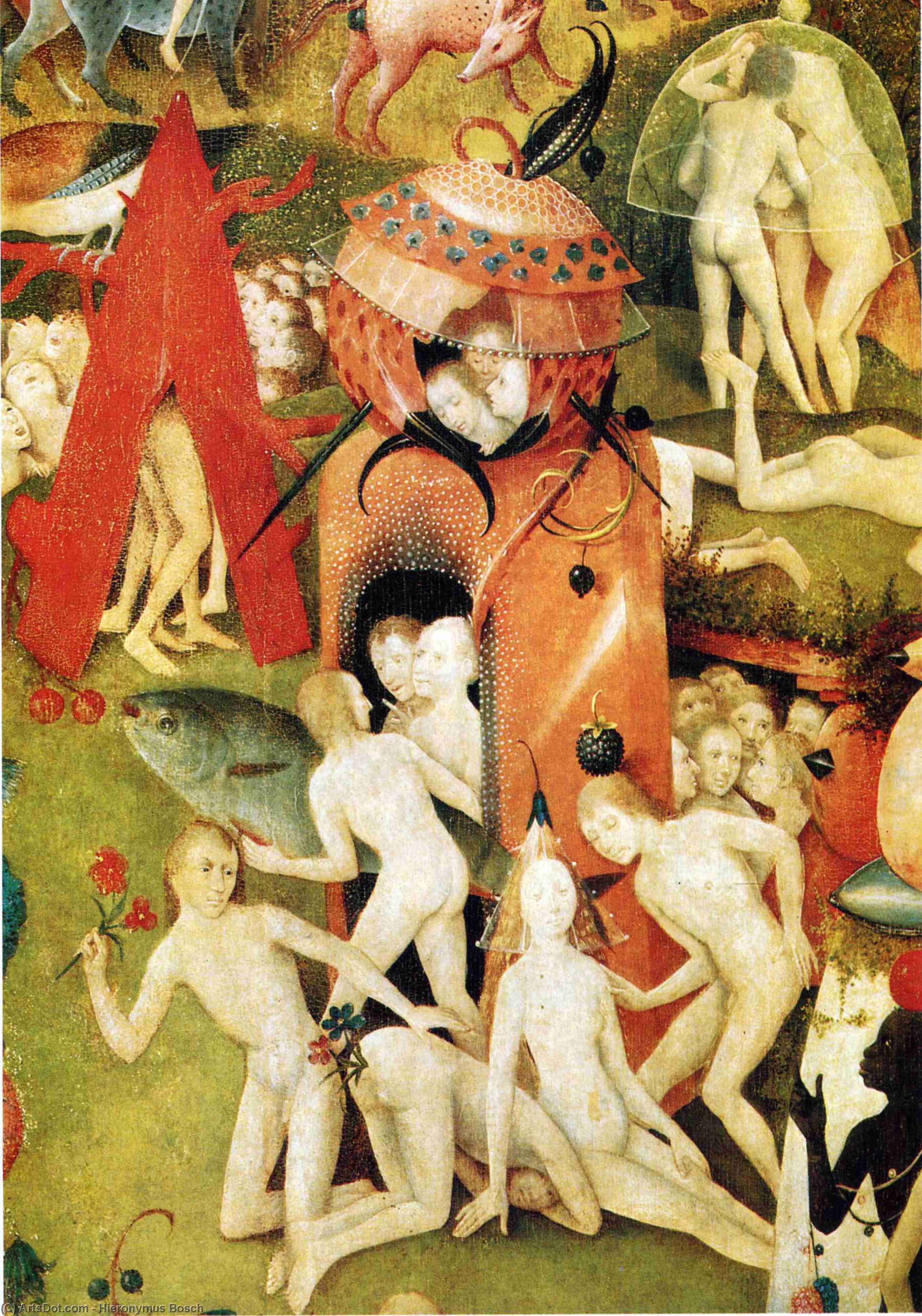 Wikioo.org - The Encyclopedia of Fine Arts - Painting, Artwork by Hieronymus Bosch - The Garden of Earthly Delights (detail) (34)