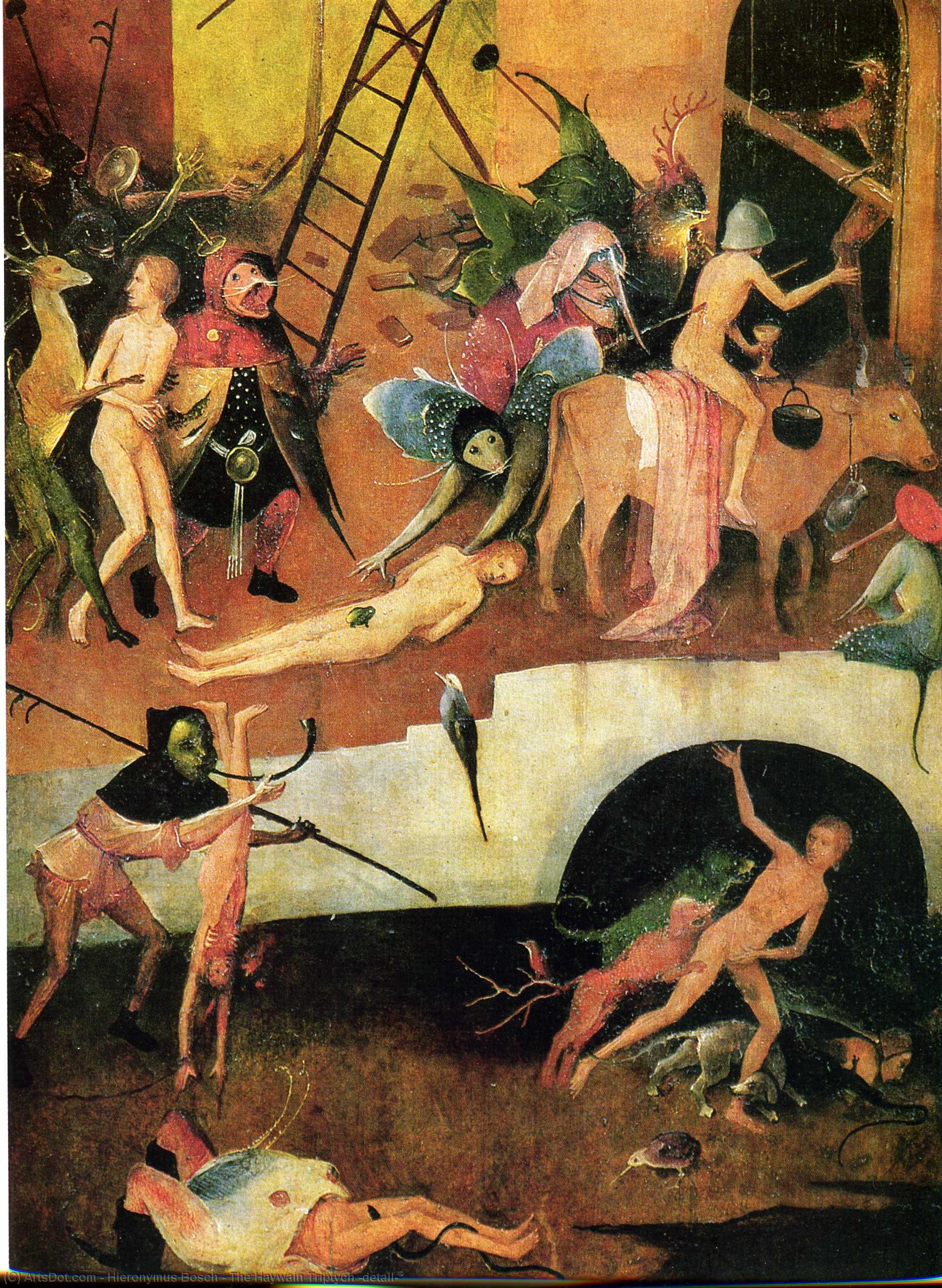 Wikioo.org - The Encyclopedia of Fine Arts - Painting, Artwork by Hieronymus Bosch - The Haywain Triptych (detail)