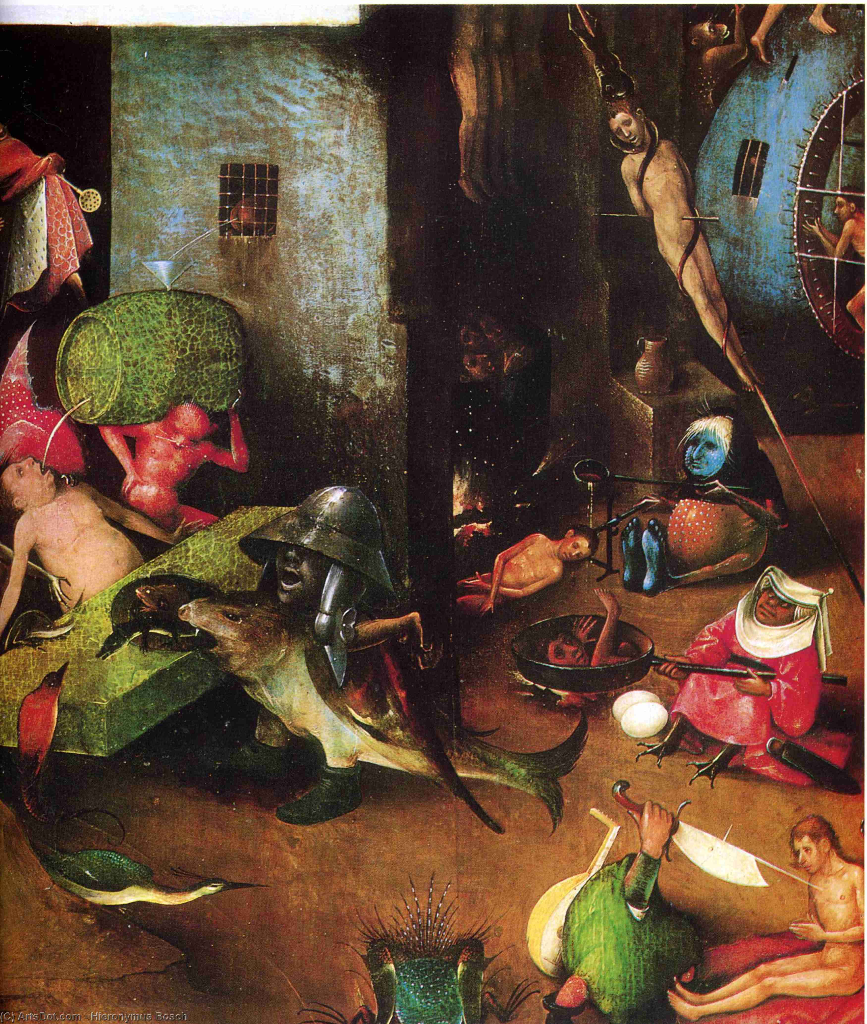 Wikoo.org - موسوعة الفنون الجميلة - اللوحة، العمل الفني Hieronymus Bosch - The Last Judgement (detail)