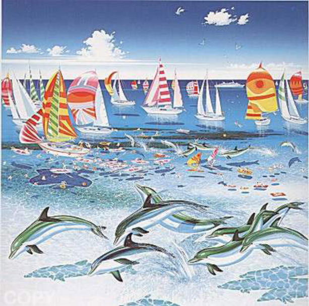 WikiOO.org - Enciklopedija dailės - Tapyba, meno kuriniai Hiro Yamagata - Green Dolphins