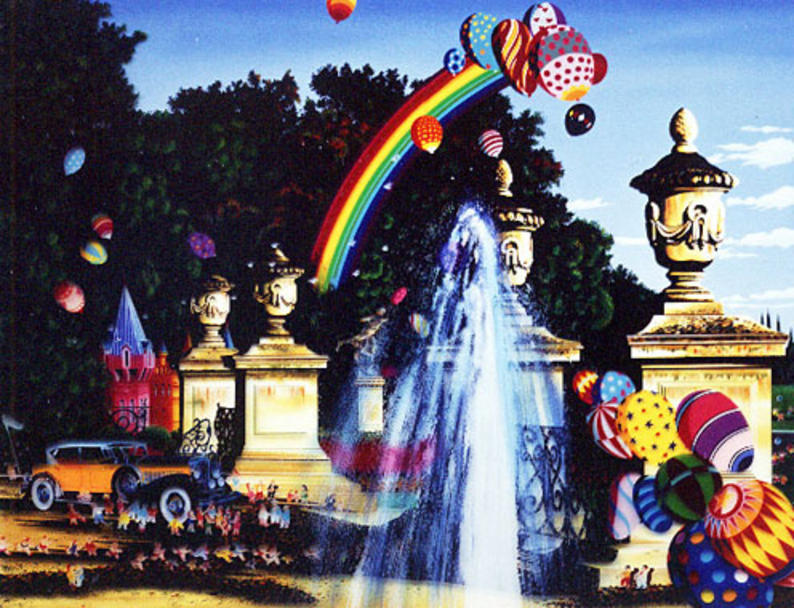 WikiOO.org - 百科事典 - 絵画、アートワーク Hiro Yamagata - 中庭の噴水