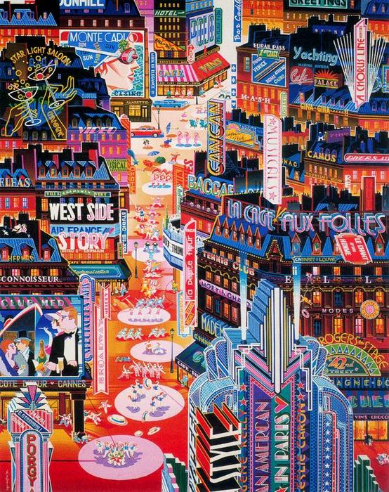 Wikioo.org - The Encyclopedia of Fine Arts - Painting, Artwork by Hiro Yamagata - An American in Paris