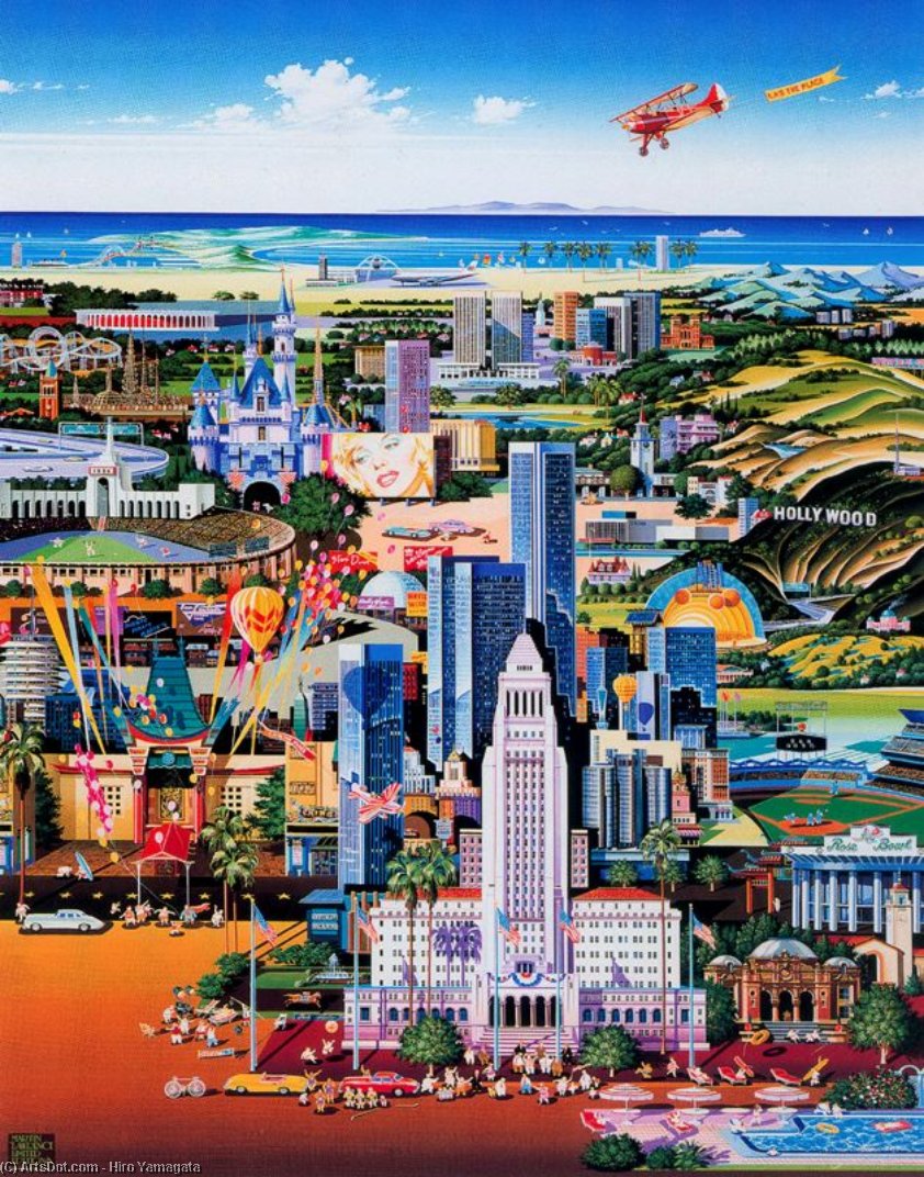 Wikioo.org - The Encyclopedia of Fine Arts - Painting, Artwork by Hiro Yamagata - L.A.-s the Place