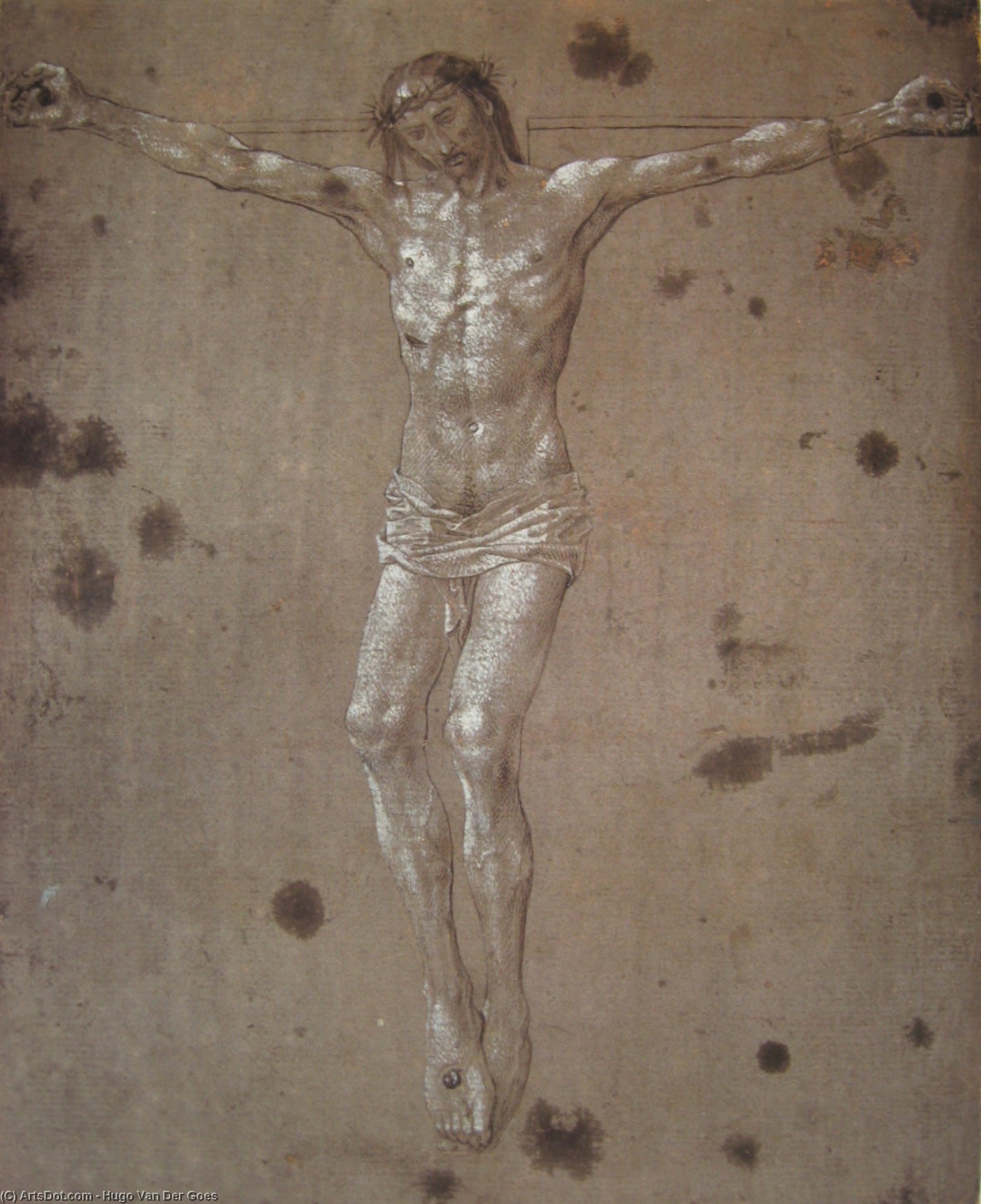 Wikioo.org - The Encyclopedia of Fine Arts - Painting, Artwork by Hugo Van Der Goes - Christ on the cross