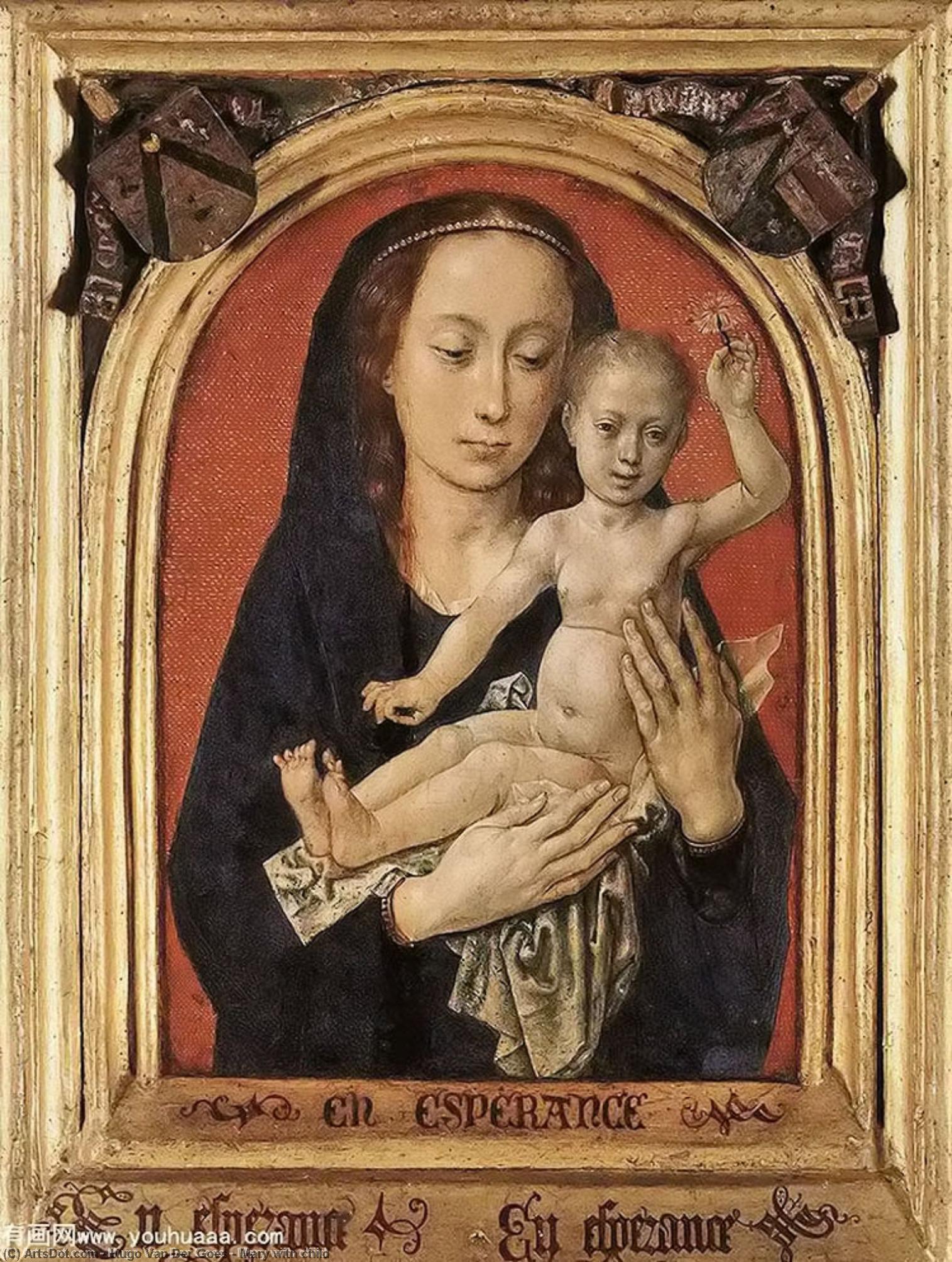 Wikioo.org - The Encyclopedia of Fine Arts - Painting, Artwork by Hugo Van Der Goes - Mary with child
