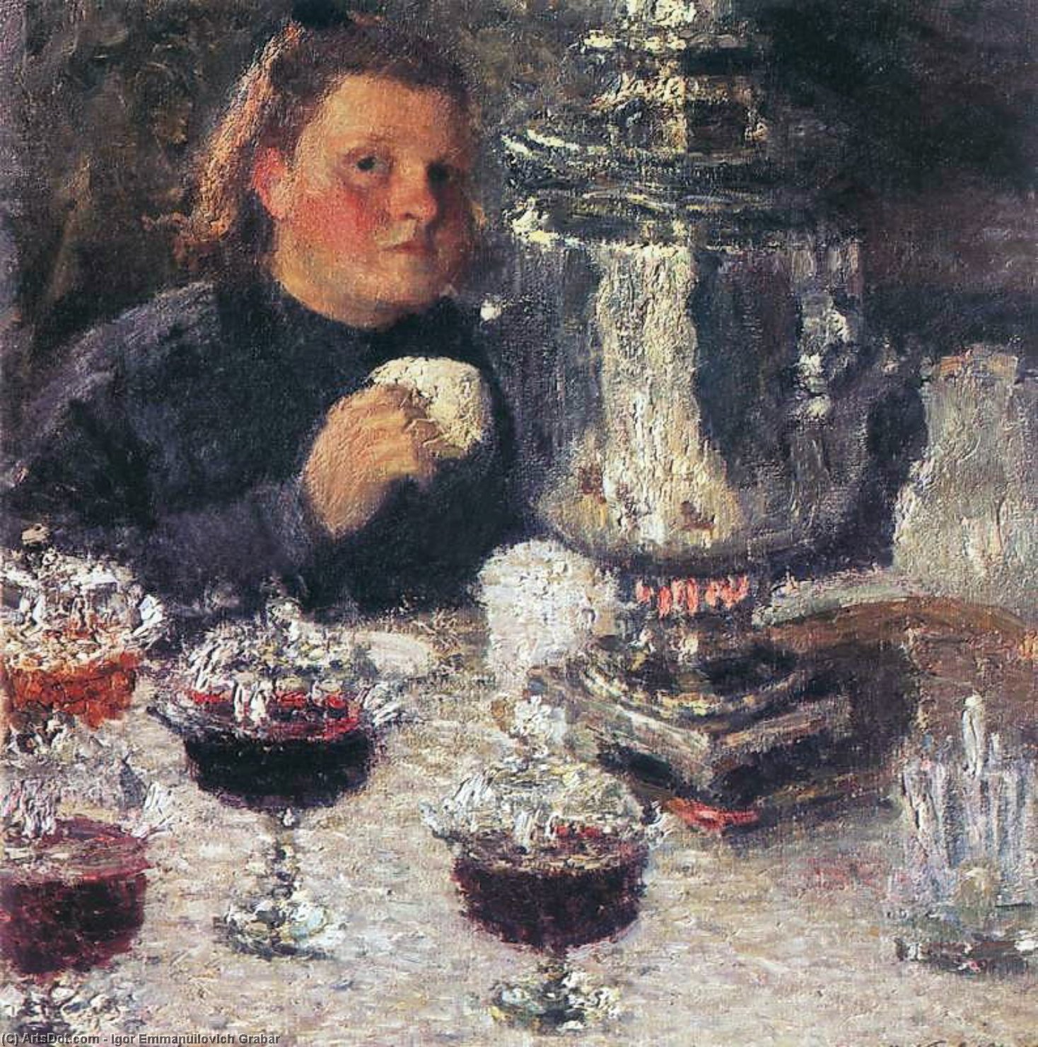 Wikioo.org - The Encyclopedia of Fine Arts - Painting, Artwork by Igor Emmanuilovich Grabar - Samovar