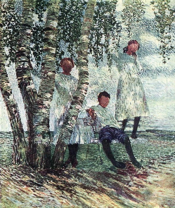 WikiOO.org – 美術百科全書 - 繪畫，作品 Igor Emmanuilovich Grabar - 在桦树