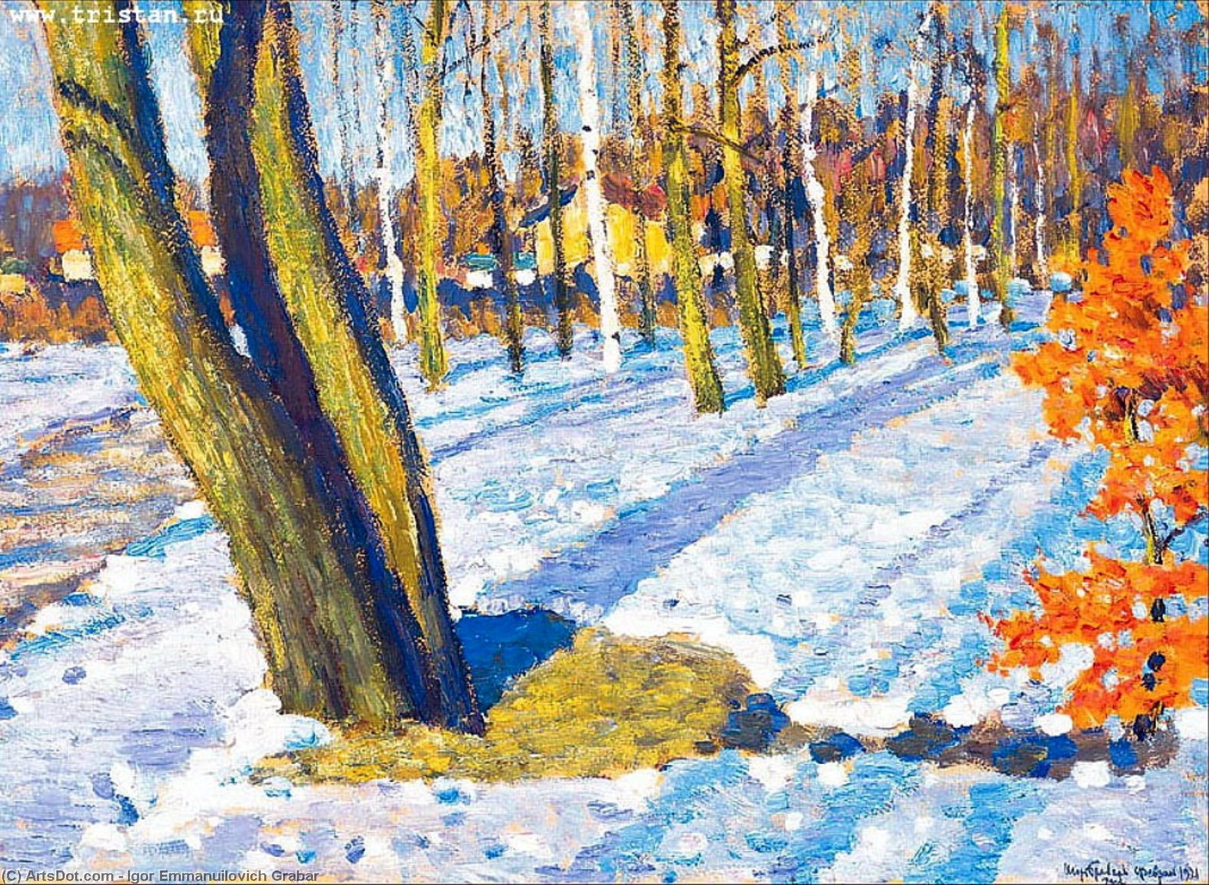 Wikioo.org – L'Encyclopédie des Beaux Arts - Peinture, Oeuvre de Igor Emmanuilovich Grabar - Neige de mars