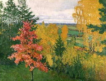 WikiOO.org - Енциклопедия за изящни изкуства - Живопис, Произведения на изкуството Igor Emmanuilovich Grabar - Autumn. Red Oak