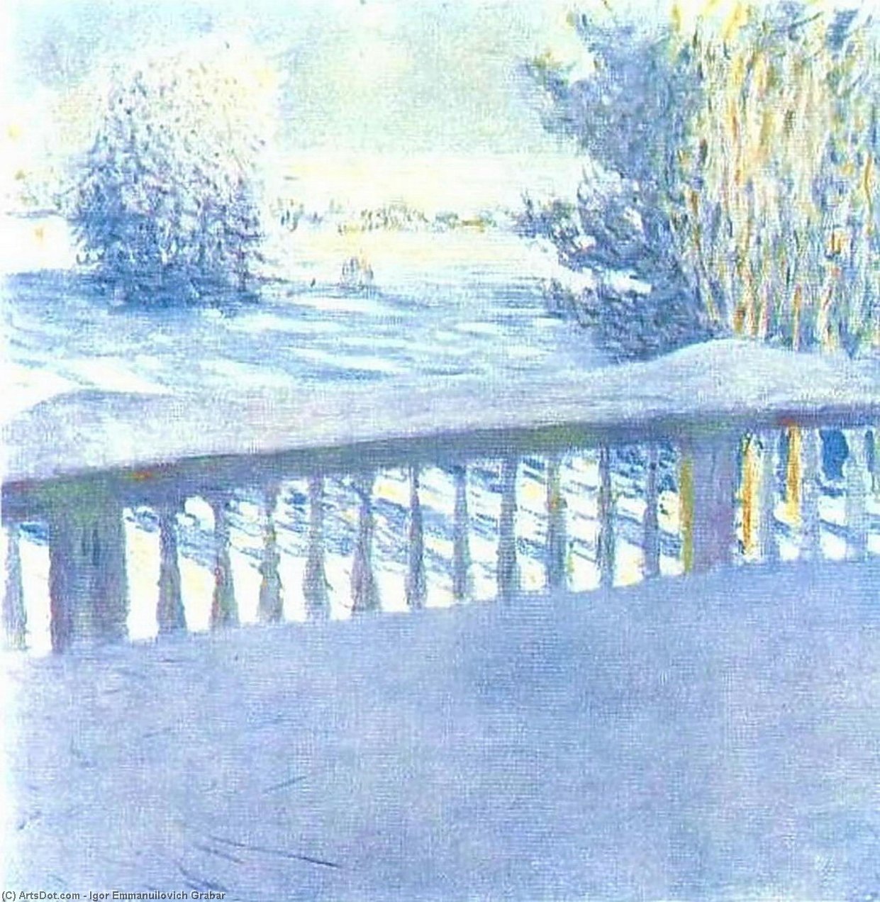 Wikioo.org – L'Encyclopédie des Beaux Arts - Peinture, Oeuvre de Igor Emmanuilovich Grabar - le gel lever du soleil