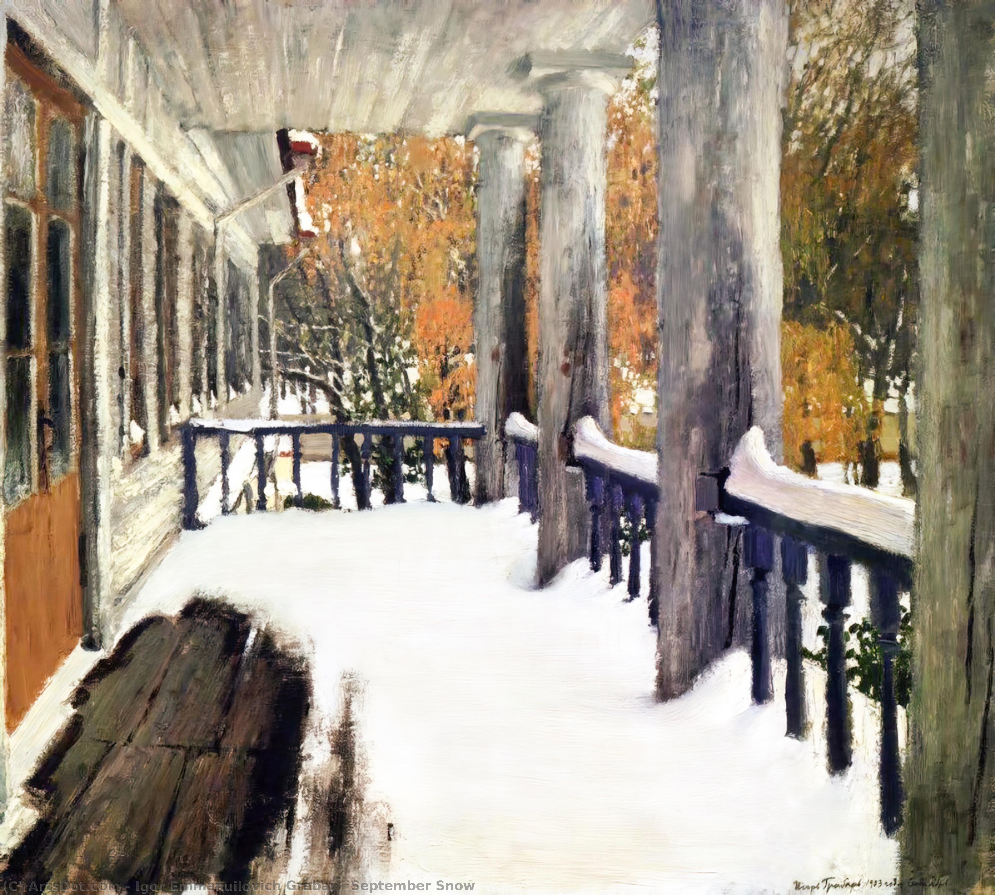 Wikioo.org - The Encyclopedia of Fine Arts - Painting, Artwork by Igor Emmanuilovich Grabar - September Snow