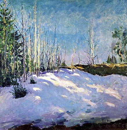 WikiOO.org - 百科事典 - 絵画、アートワーク Igor Emmanuilovich Grabar - 最後の 雪