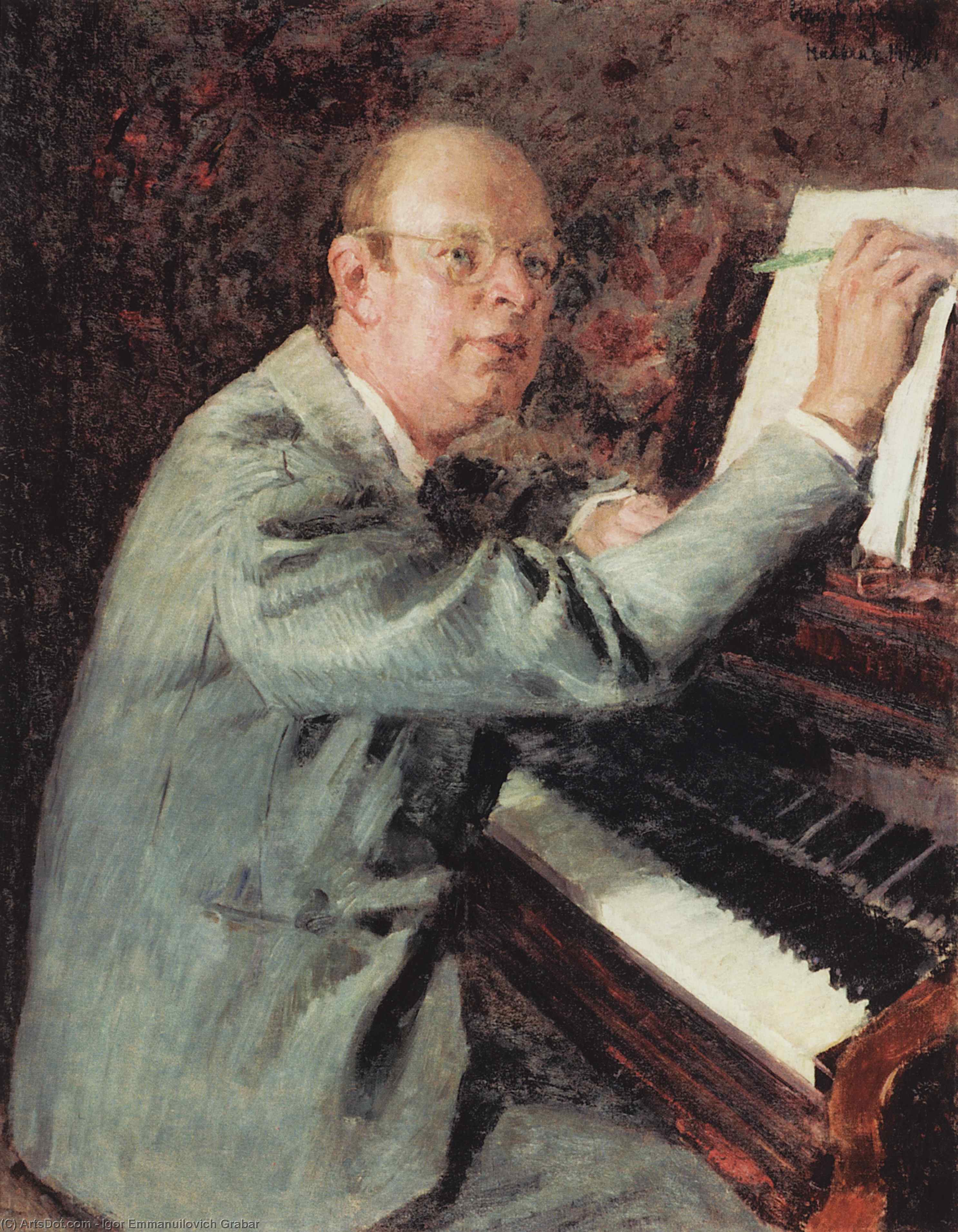 Wikioo.org - The Encyclopedia of Fine Arts - Painting, Artwork by Igor Emmanuilovich Grabar - Portrait of Sergei Prokofiev