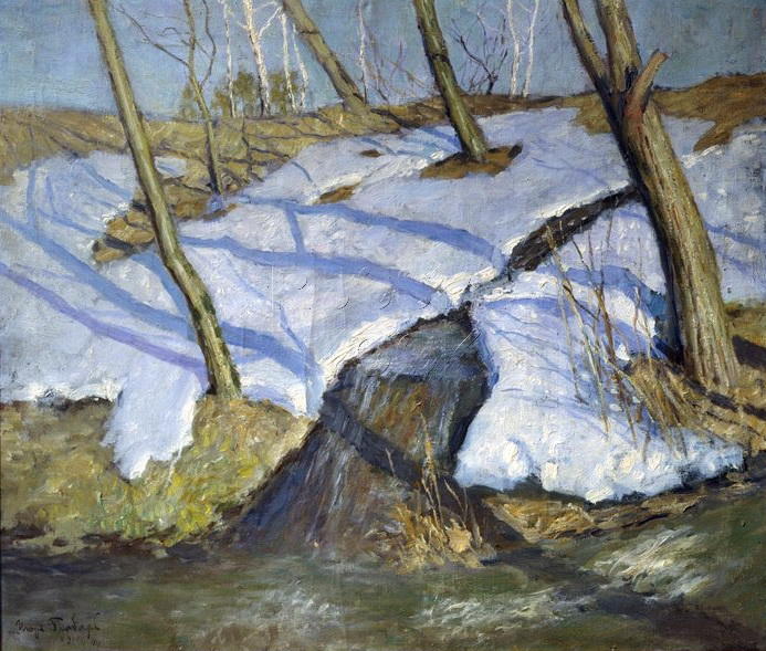 Wikioo.org - The Encyclopedia of Fine Arts - Painting, Artwork by Igor Emmanuilovich Grabar - First Snow