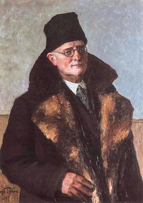 Wikioo.org - The Encyclopedia of Fine Arts - Painting, Artwork by Igor Emmanuilovich Grabar - Self-Portrait in Furs