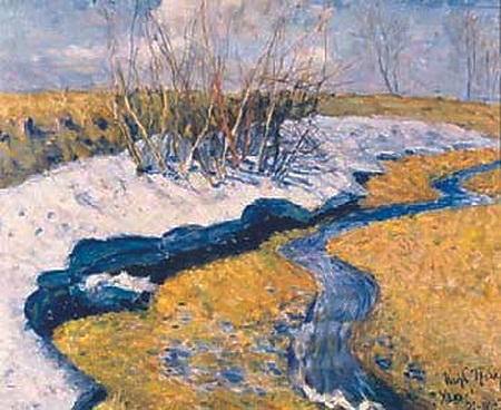Wikioo.org - The Encyclopedia of Fine Arts - Painting, Artwork by Igor Emmanuilovich Grabar - The Last Snow
