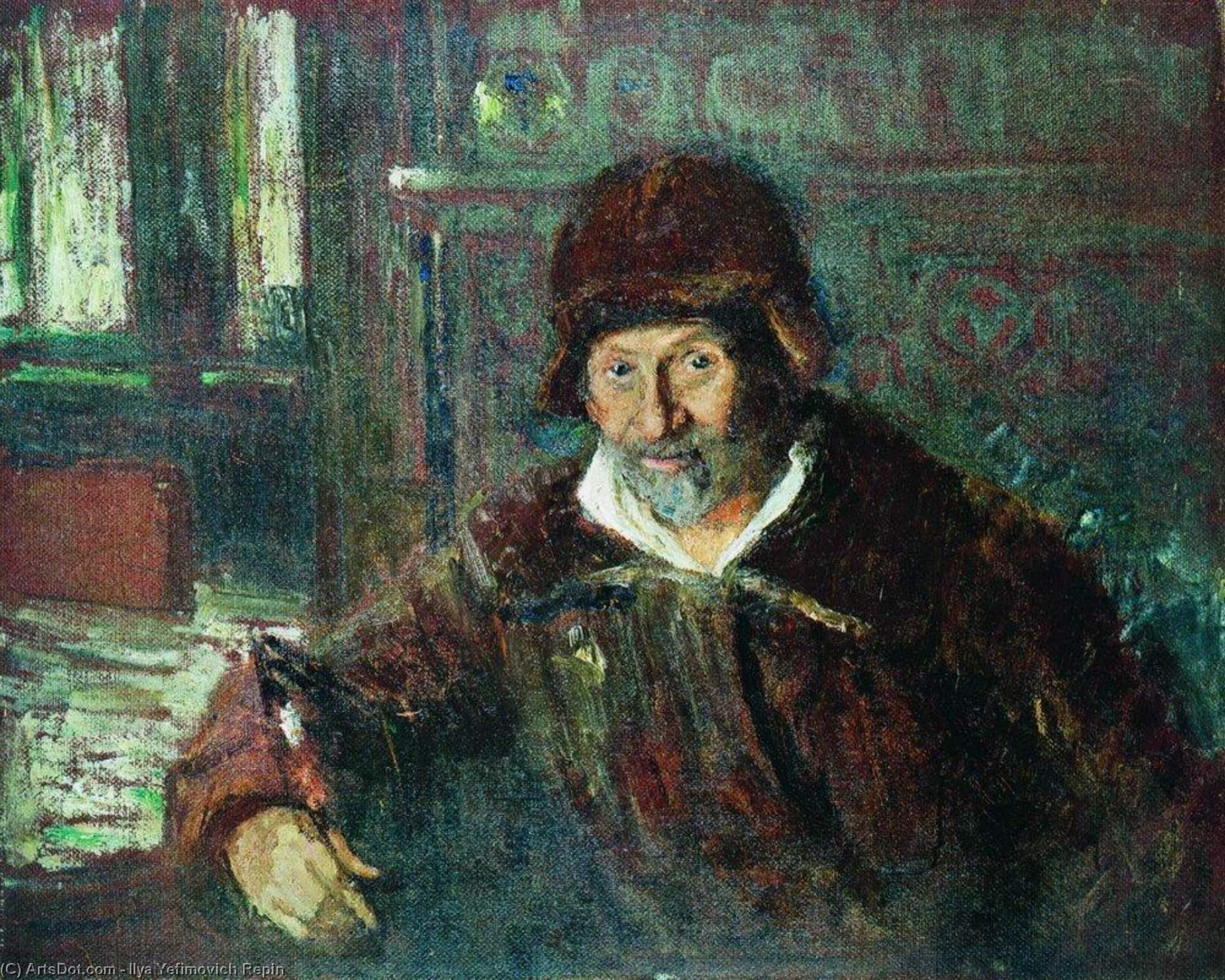 WikiOO.org - 백과 사전 - 회화, 삽화 Ilya Yefimovich Repin - Self portrait