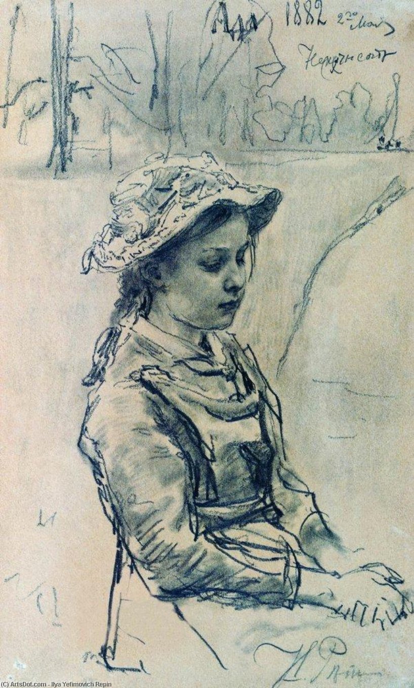 WikiOO.org - Encyclopedia of Fine Arts - Maalaus, taideteos Ilya Yefimovich Repin - Ada girl