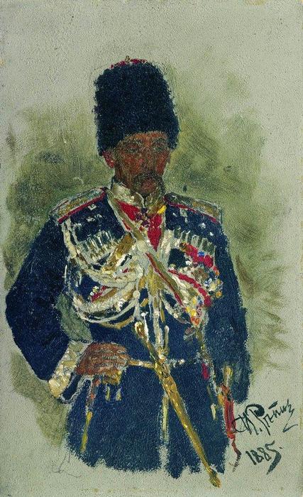 Wikioo.org - The Encyclopedia of Fine Arts - Painting, Artwork by Ilya Yefimovich Repin - General in the form of royal guards. P.A. Cherevin.