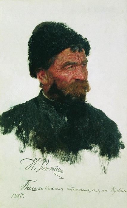 Wikioo.org – La Enciclopedia de las Bellas Artes - Pintura, Obras de arte de Ilya Yefimovich Repin - La cabeza de cosaco