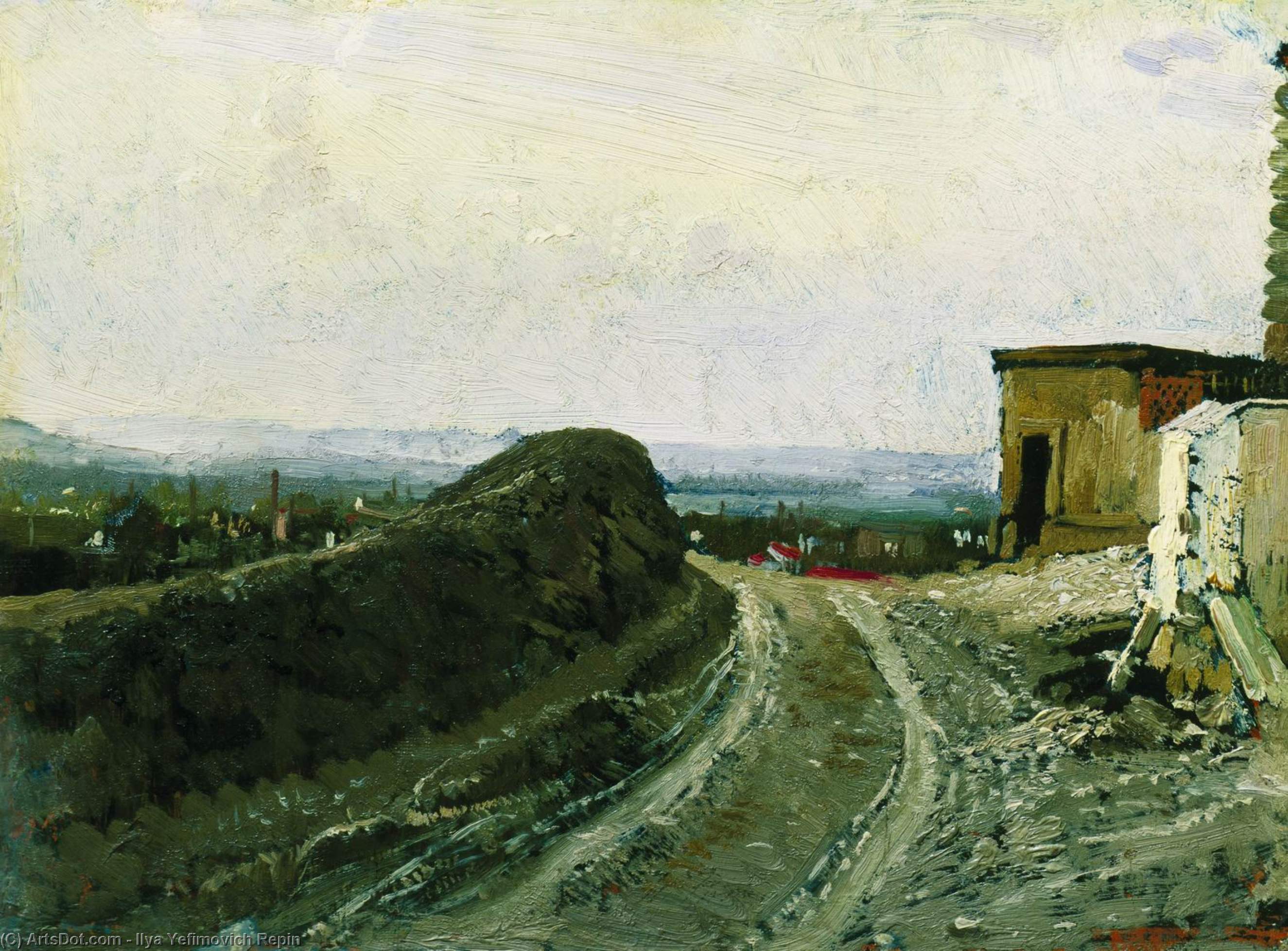 Wikioo.org - The Encyclopedia of Fine Arts - Painting, Artwork by Ilya Yefimovich Repin - The road from Montmartre in Paris