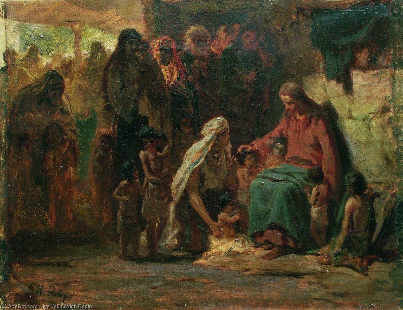Wikioo.org - The Encyclopedia of Fine Arts - Painting, Artwork by Ilya Yefimovich Repin - Blessing Children